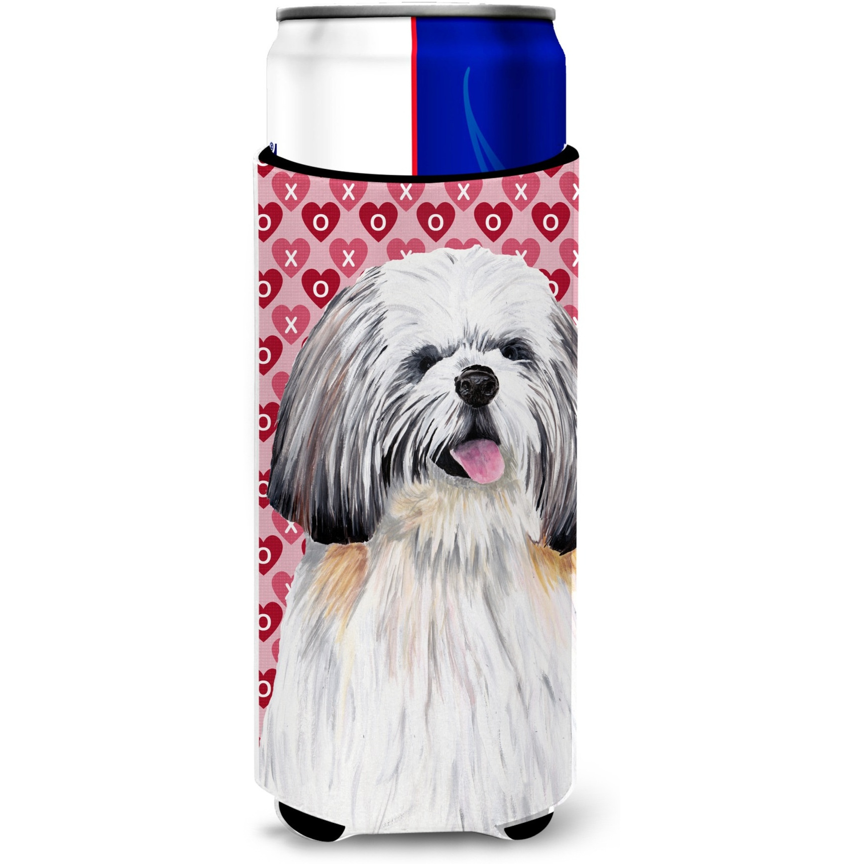 Shih Tzu Hearts Love and Valentine's Day Portrait Ultra Beverage Insulators for slim cans SC9256MUK