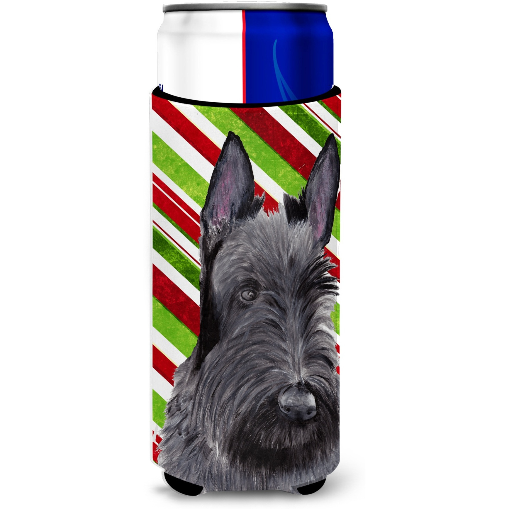 Scottish Terrier Candy Cane Holiday Christmas Ultra Beverage Insulators for slim cans SC9346MUK
