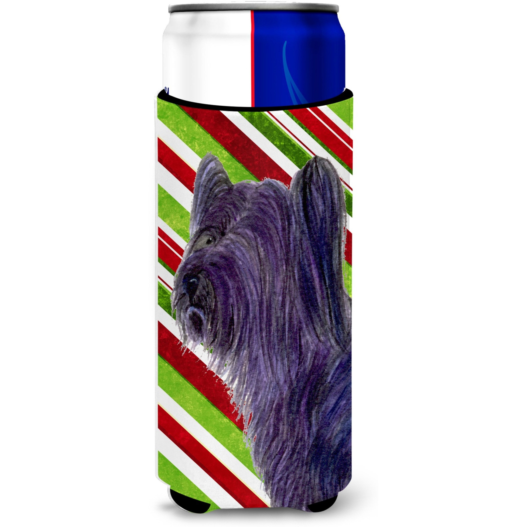 Skye Terrier Candy Cane Holiday Christmas Ultra Beverage Insulators for slim cans SS4532MUK