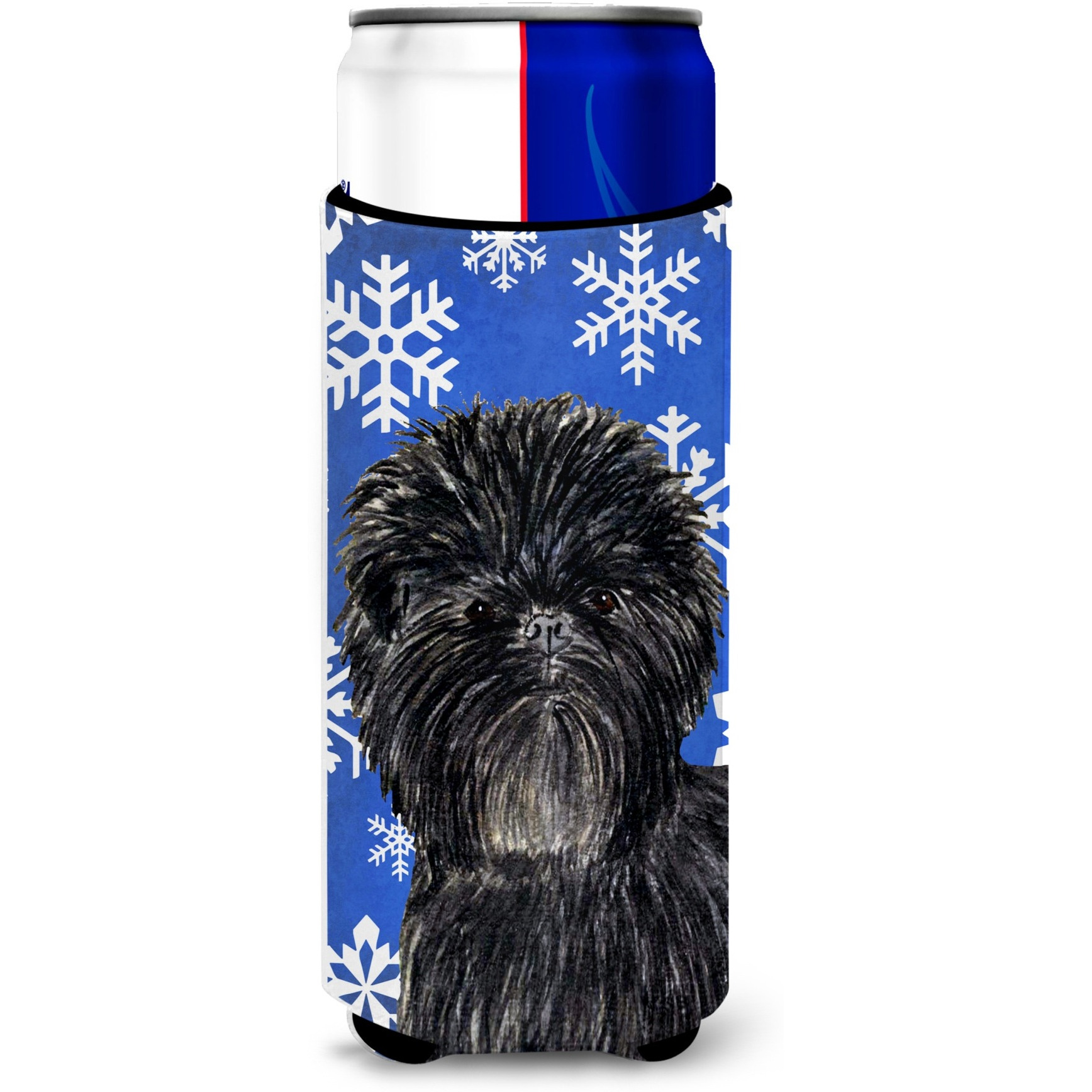 Affenpinscher Winter Snowflakes Holiday Ultra Beverage Insulators for slim cans SS4649MUK