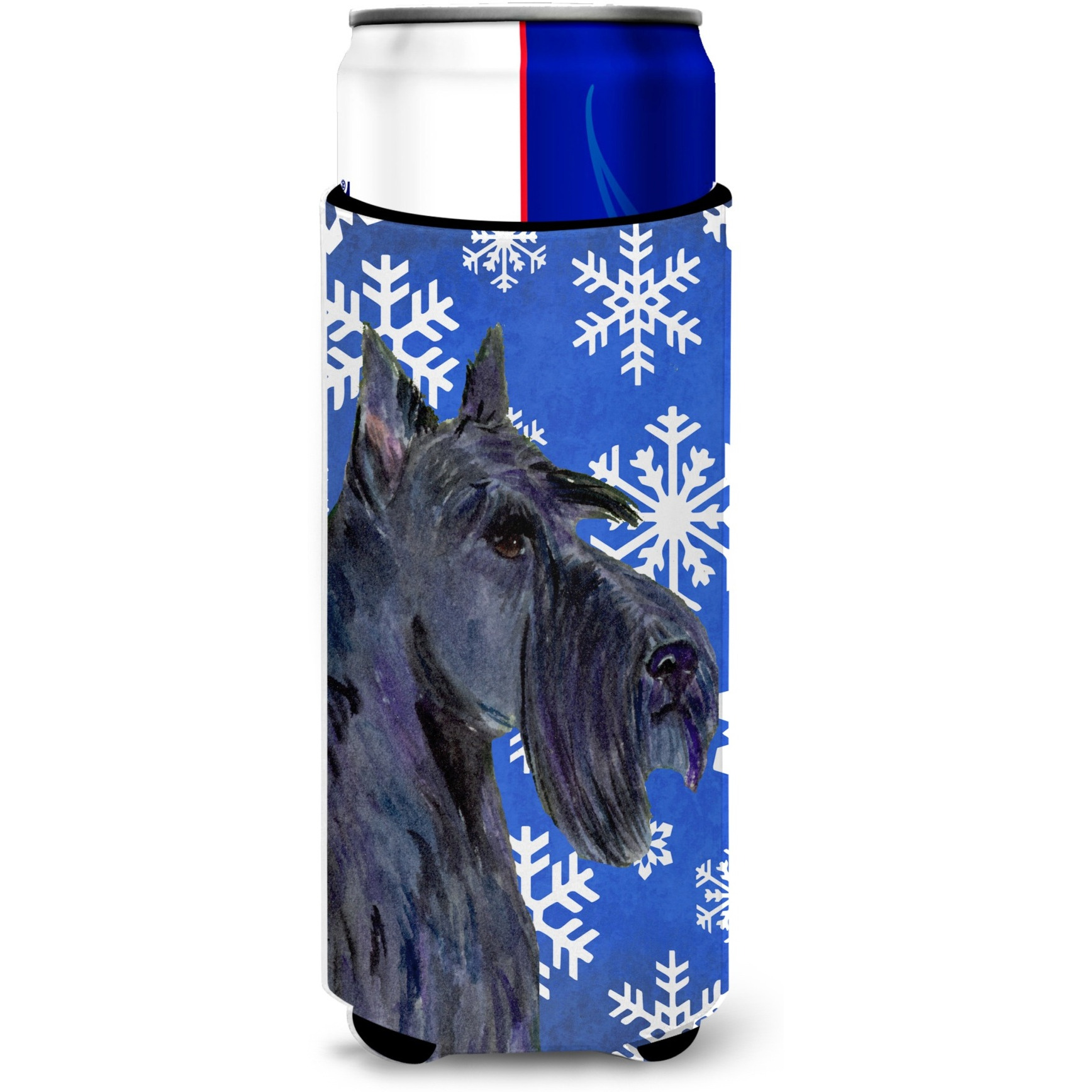 Scottish Terrier Winter Snowflakes Holiday Ultra Beverage Insulators for slim cans SS4667MUK