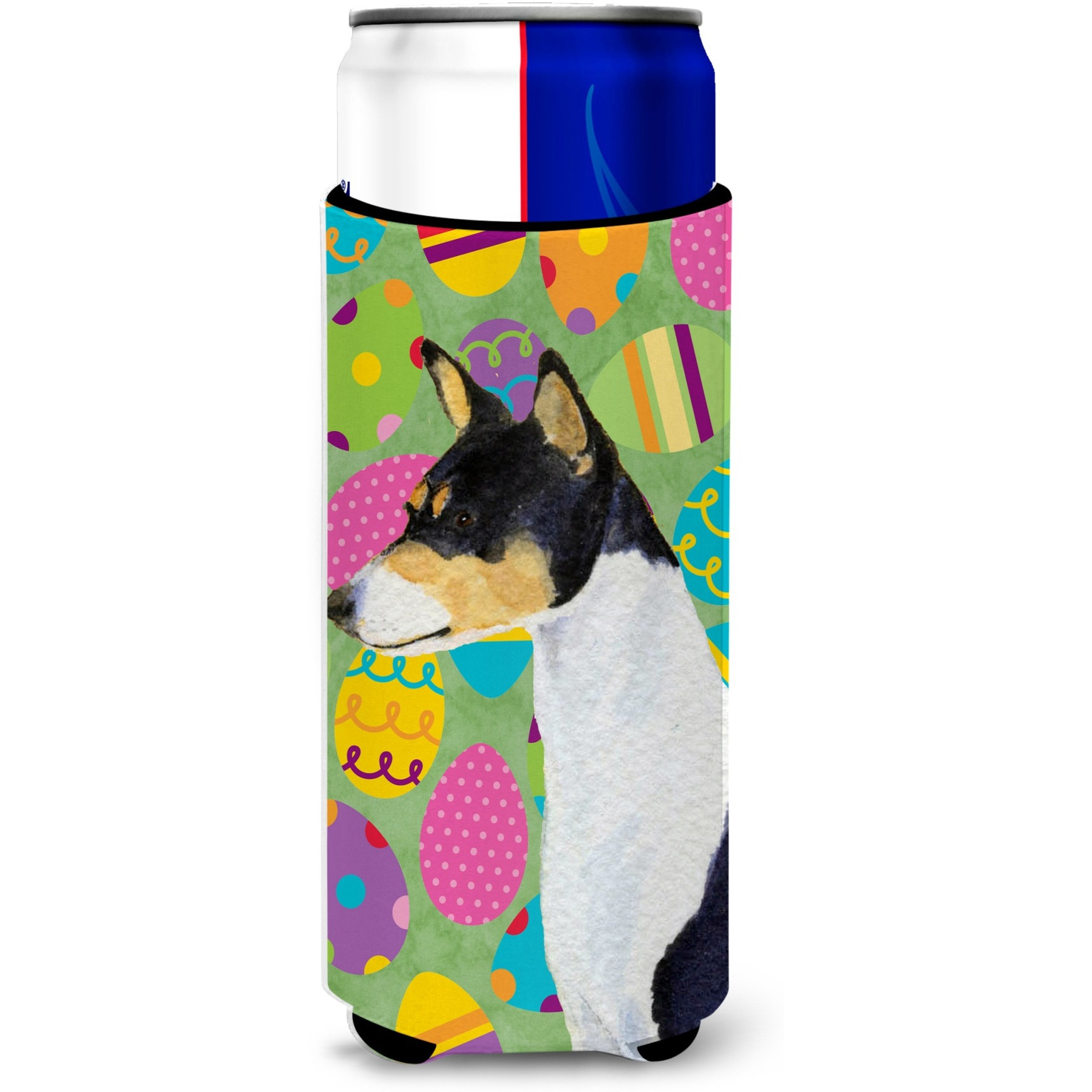 Basenji Easter Eggtravaganza Ultra Beverage Insulators for slim cans SS4859MUK