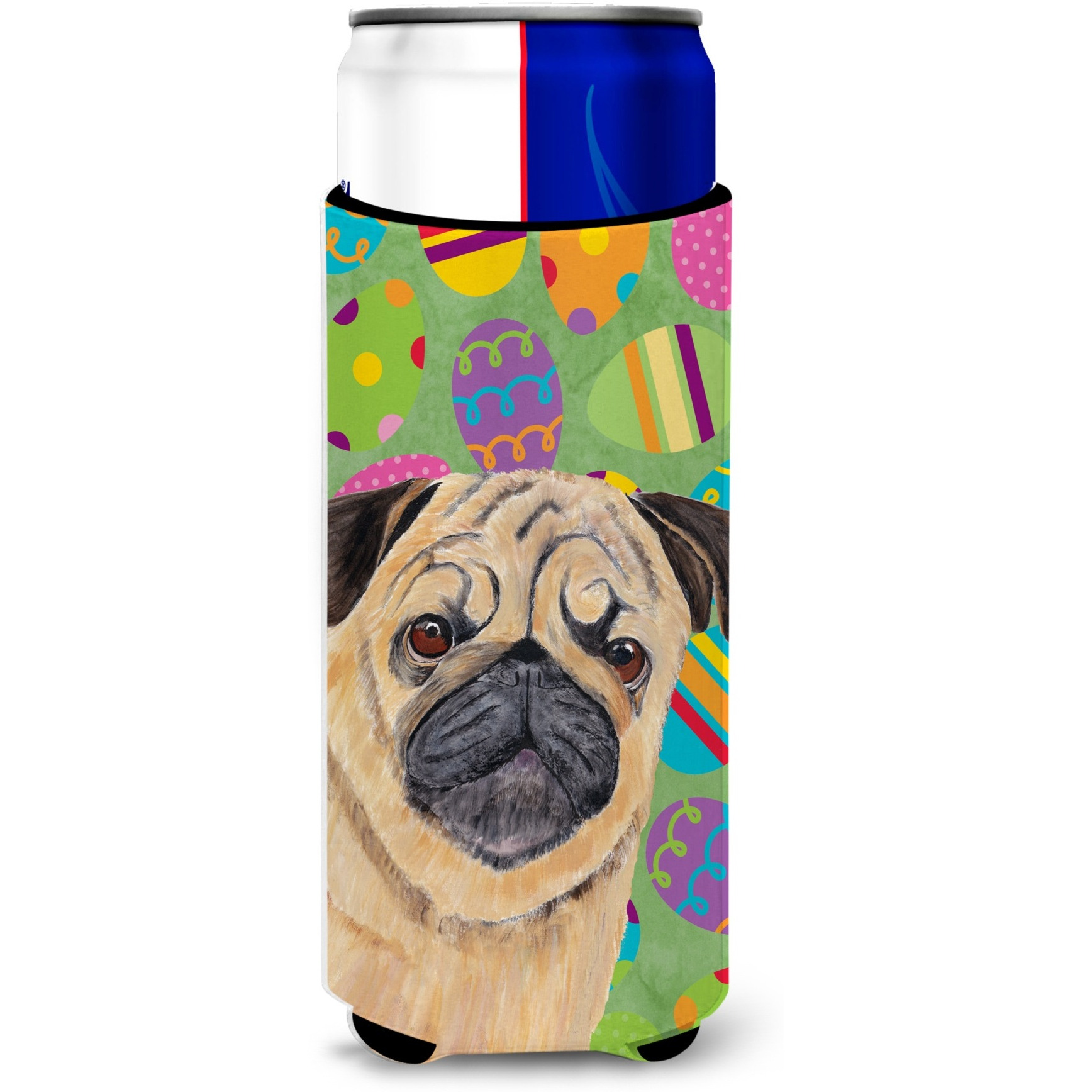 Pug Easter Eggtravaganza Ultra Beverage Insulators for slim cans SC9451MUK