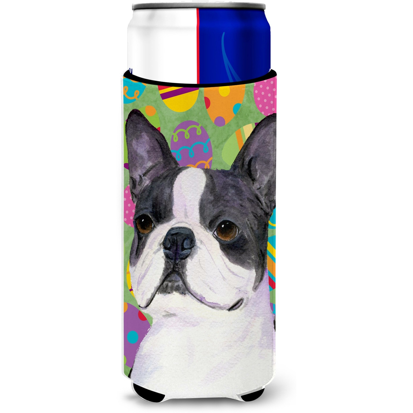 Boston Terrier Easter Eggtravaganza Ultra Beverage Insulators for slim cans SS4861MUK