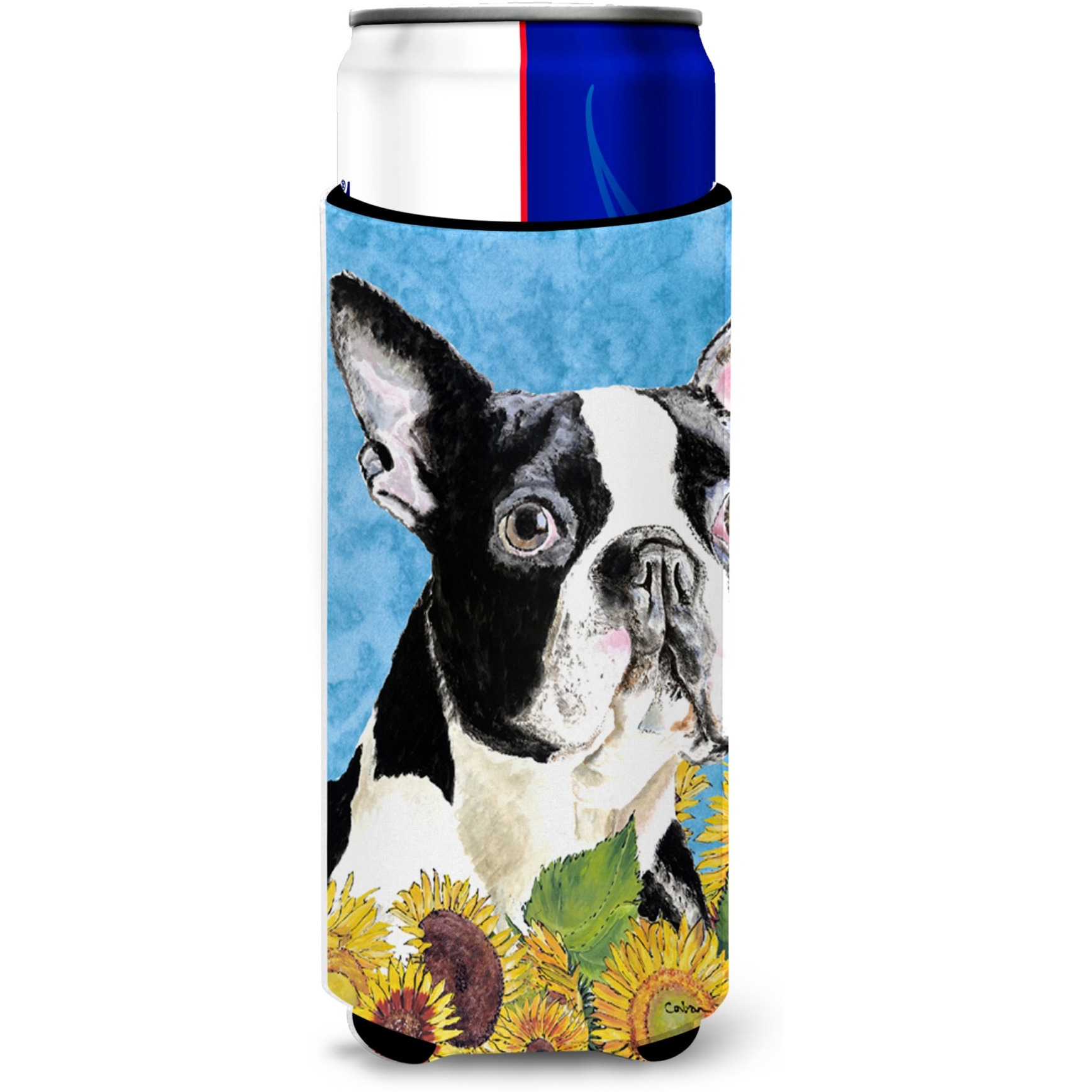 Boston Terrier Ultra Beverage Insulators for slim cans SC9063MUK