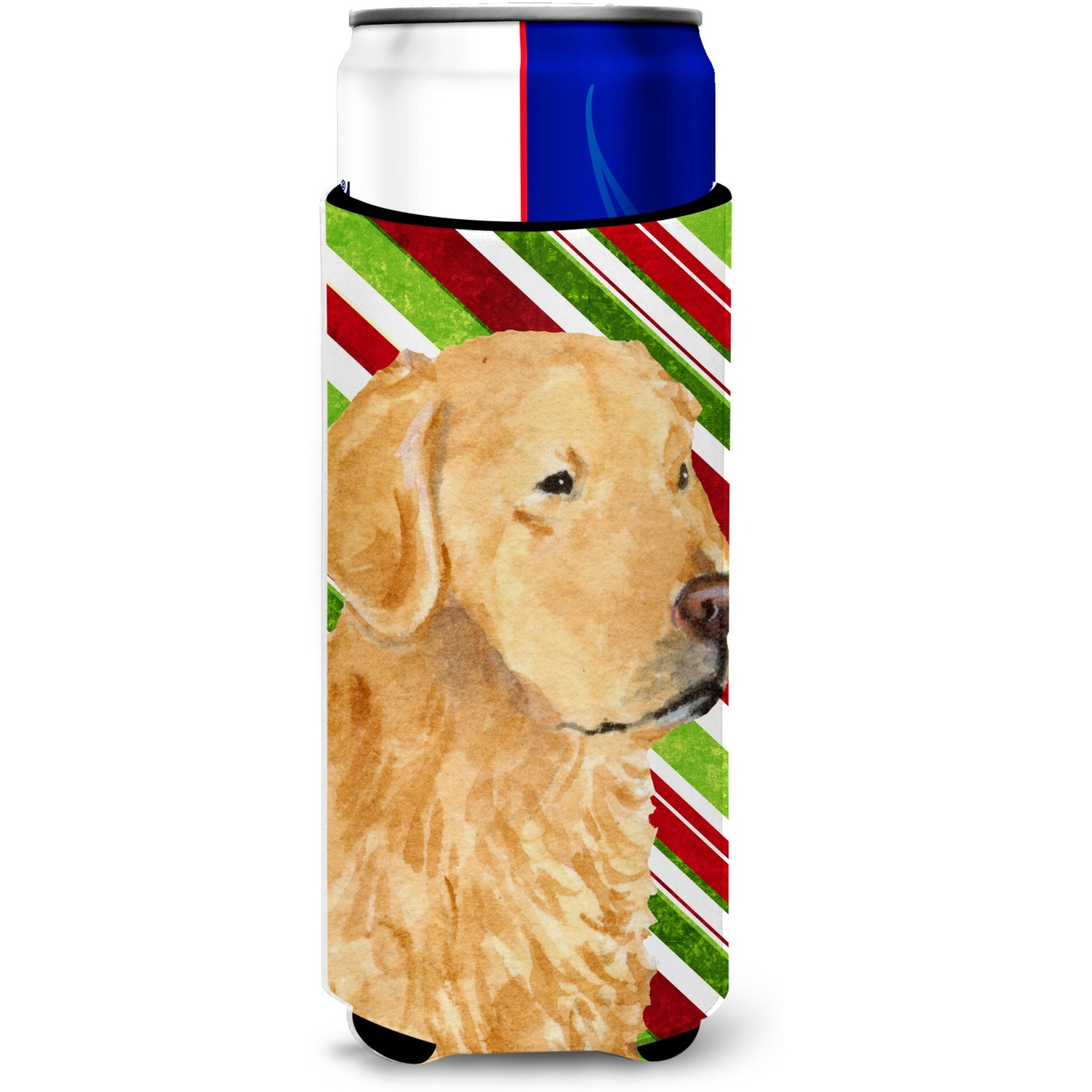 Golden Retriever Candy Cane Holiday Christmas Ultra Beverage Insulators for slim cans SS4545MUK