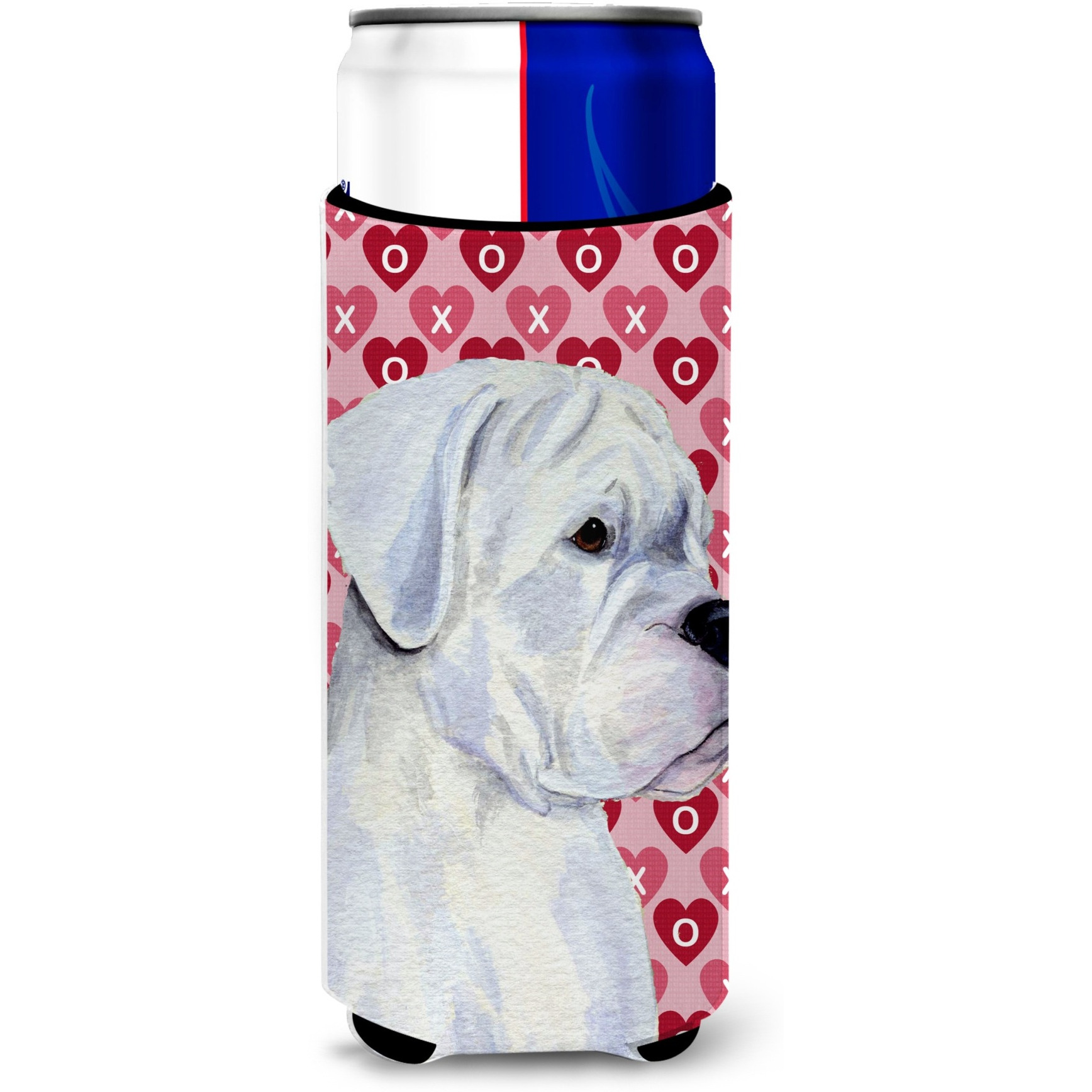 Boxer Hearts Love and Valentine's Day Portrait Ultra Beverage Insulators for slim cans SS4509MUK