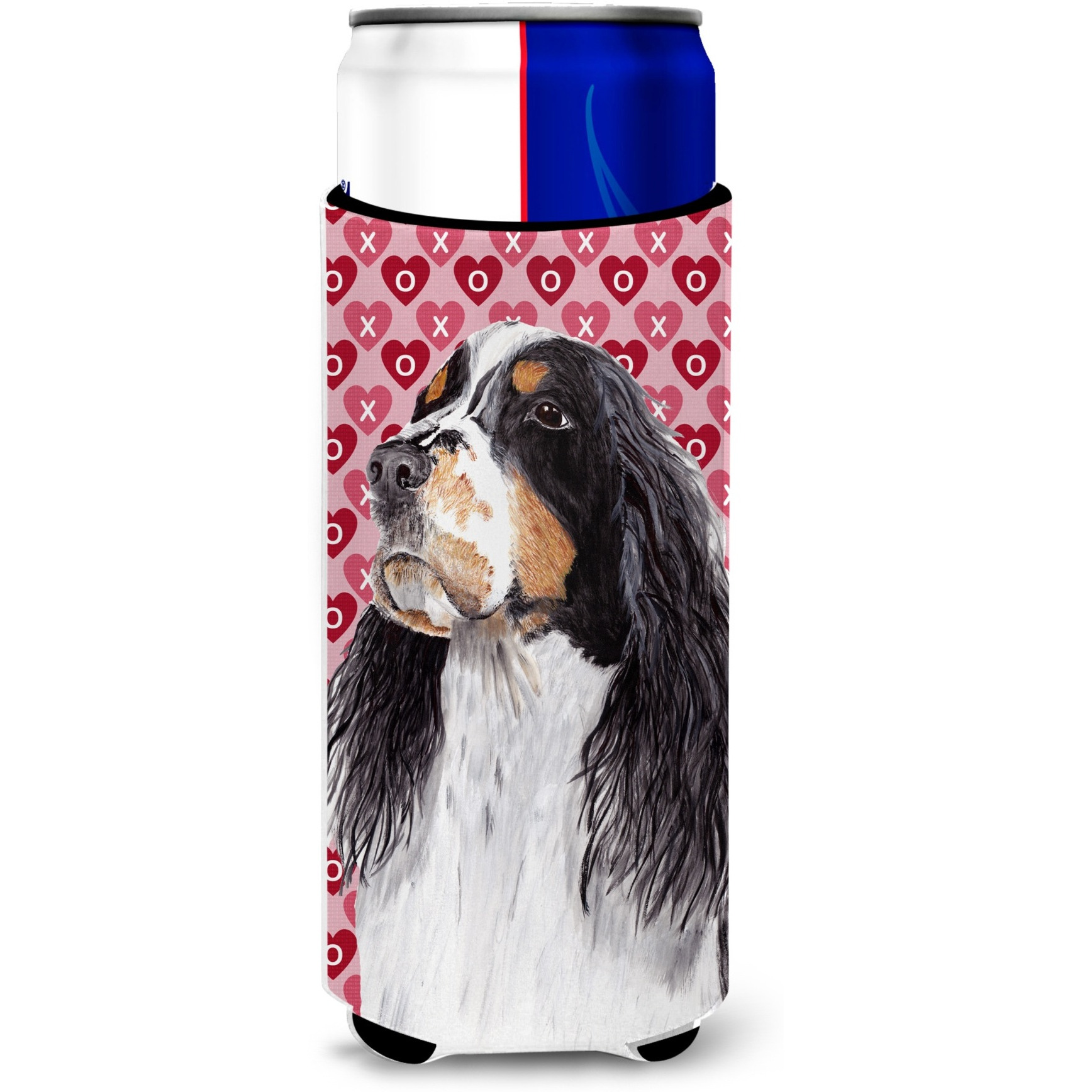 Springer Spaniel Hearts Love Valentine's Day Ultra Beverage Insulators for slim cans SC9277MUK