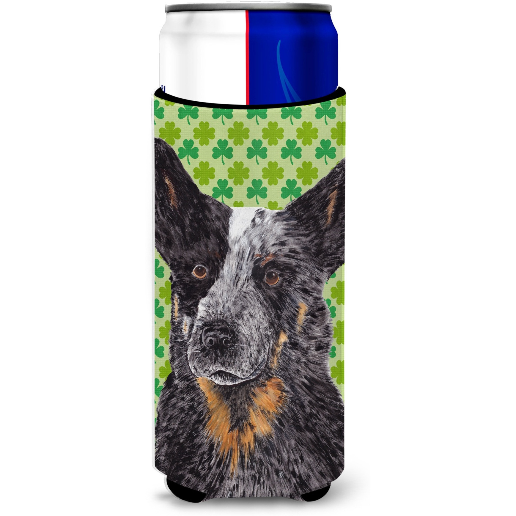 Australian Cattle Dog St. Patrick's Day Shamrock Ultra Beverage Insulators for slim cans SC9316MUK