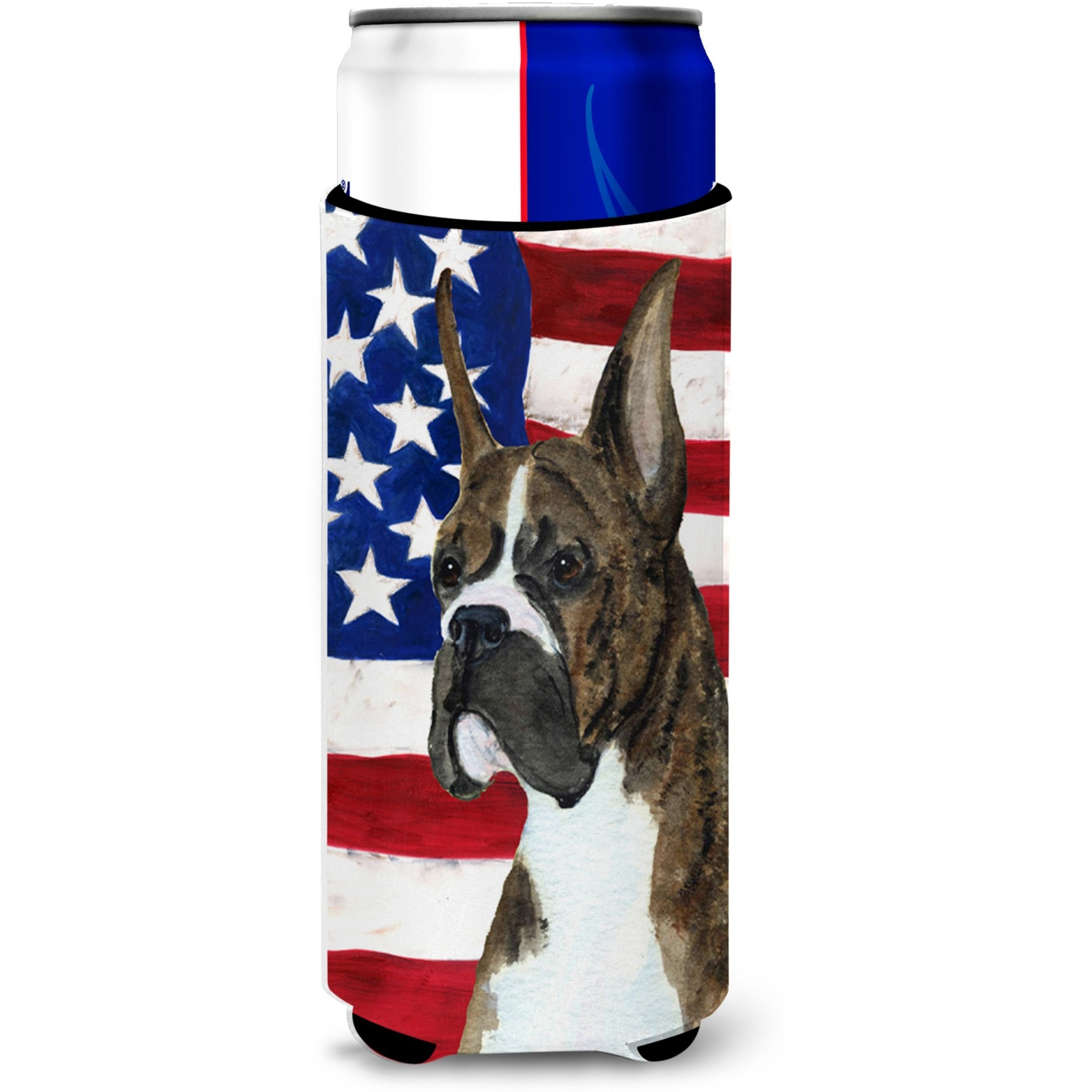 USA American Flag with Boxer Ultra Beverage Insulators for slim cans SS4035MUK