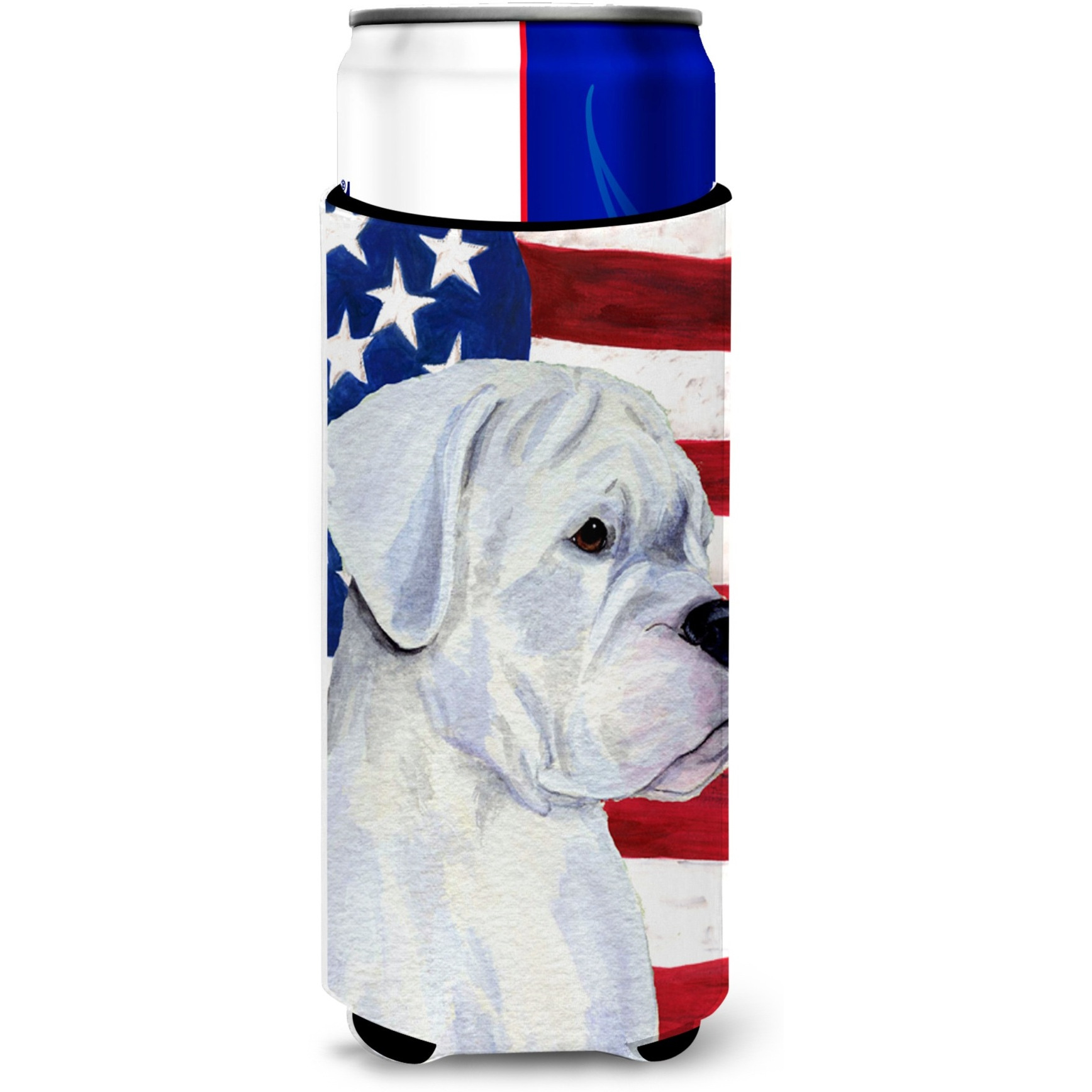 USA American Flag with Boxer Ultra Beverage Insulators for slim cans SS4036MUK
