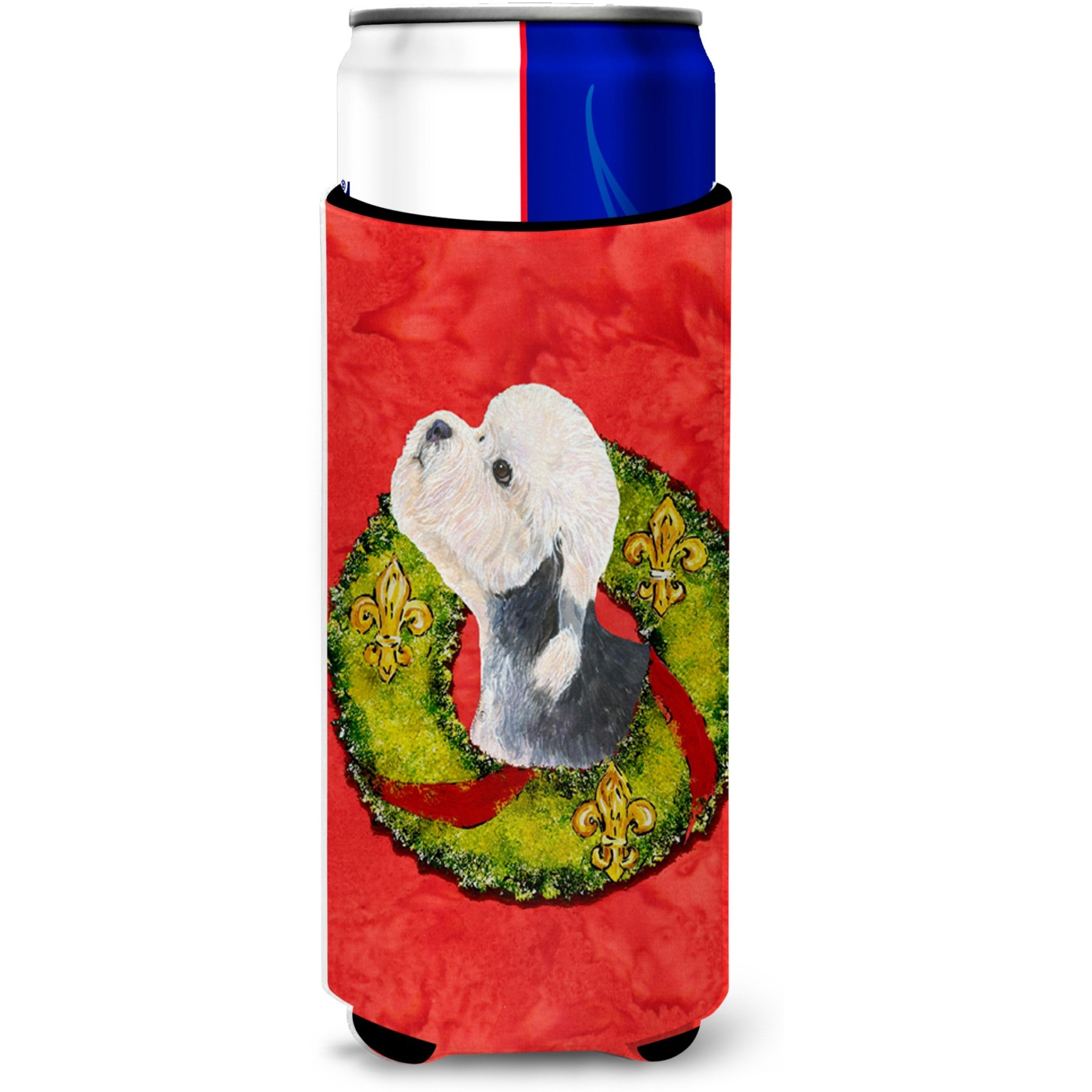 Dandie Dinmont Terrier Cristmas Wreath Ultra Beverage Insulators for slim cans SS4190MUK