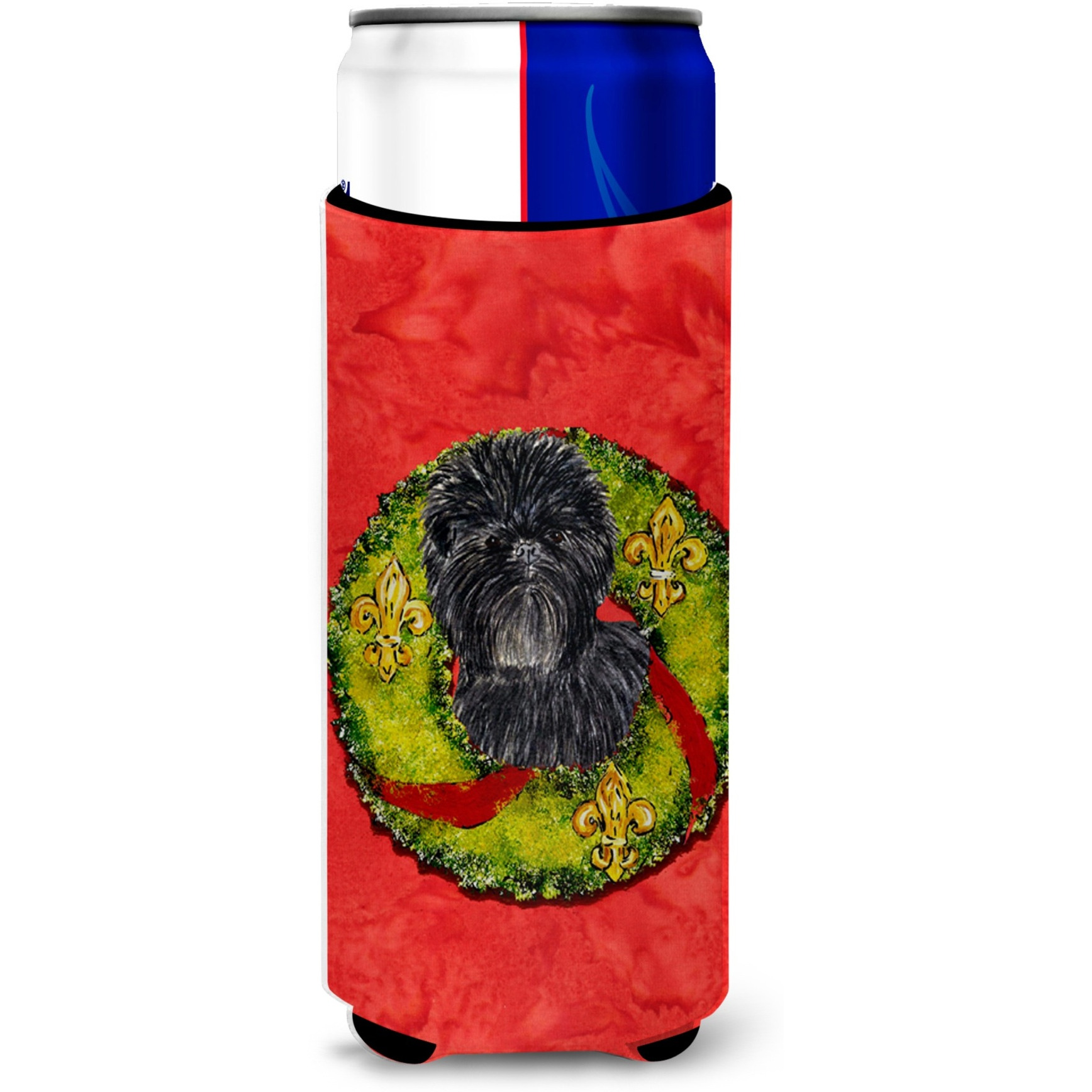 Affenpinscher Cristmas Wreath Ultra Beverage Insulators for slim cans SS4198MUK