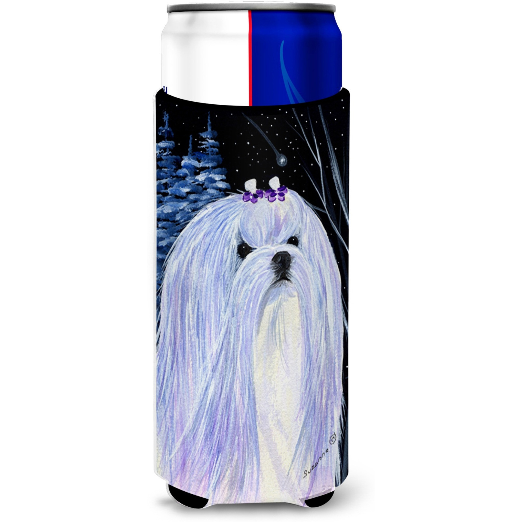 Starry Night Maltese Ultra Beverage Insulators for slim cans SS8378MUK