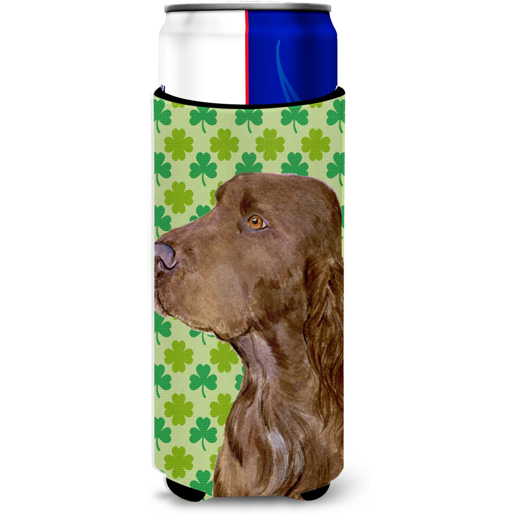 Field Spaniel St. Patrick's Day Shamrock Portrait Ultra Beverage Insulators for slim cans SS4456MUK