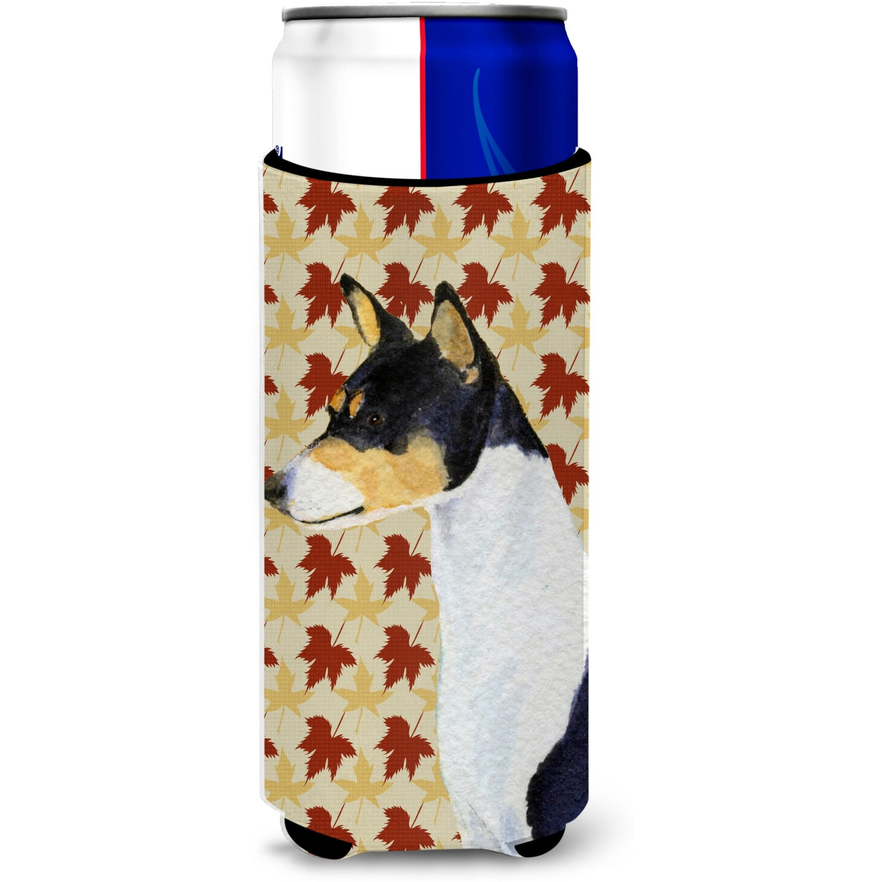 Basenji Fall Leaves Portrait Ultra Beverage Insulators for slim cans SS4342MUK