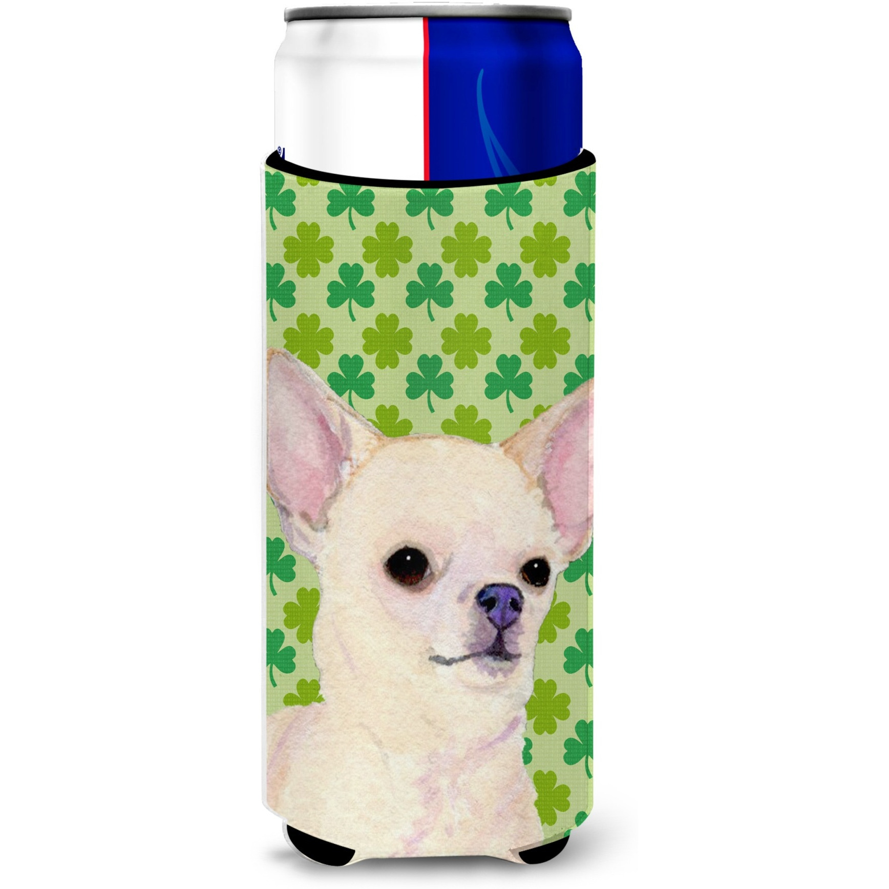 Chihuahua St. Patrick's Day Shamrock Portrait Ultra Beverage Insulators for slim cans SS4403MUK