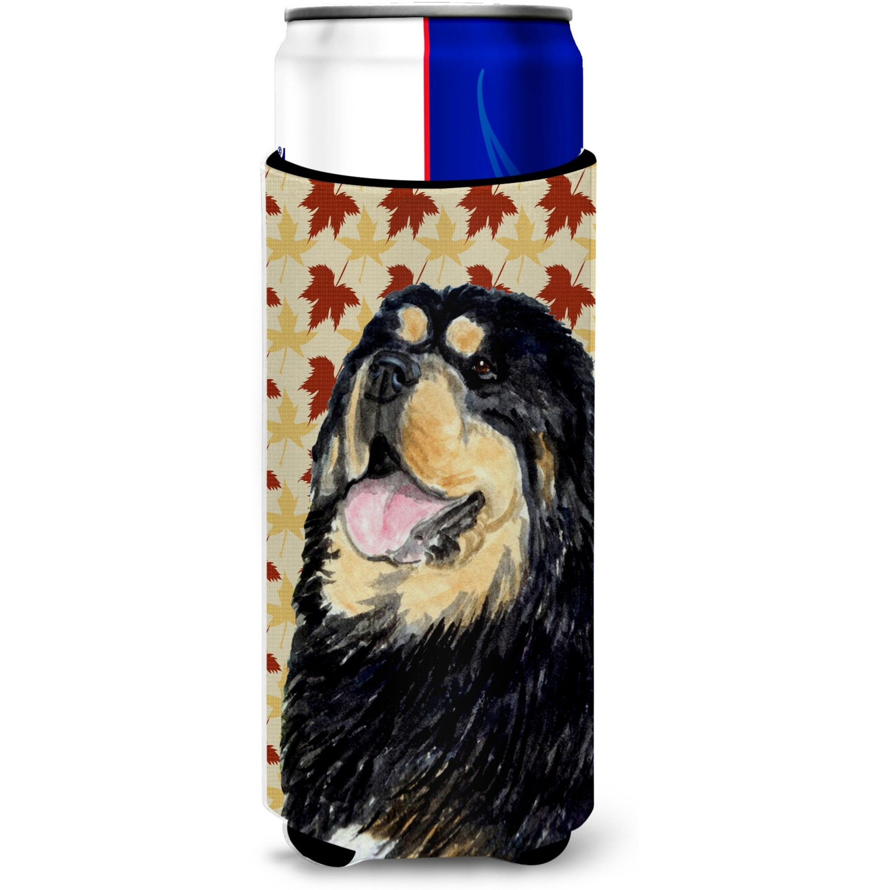 Tibetan Mastiff Fall Leaves Portrait Ultra Beverage Insulators for slim cans SS4344MUK