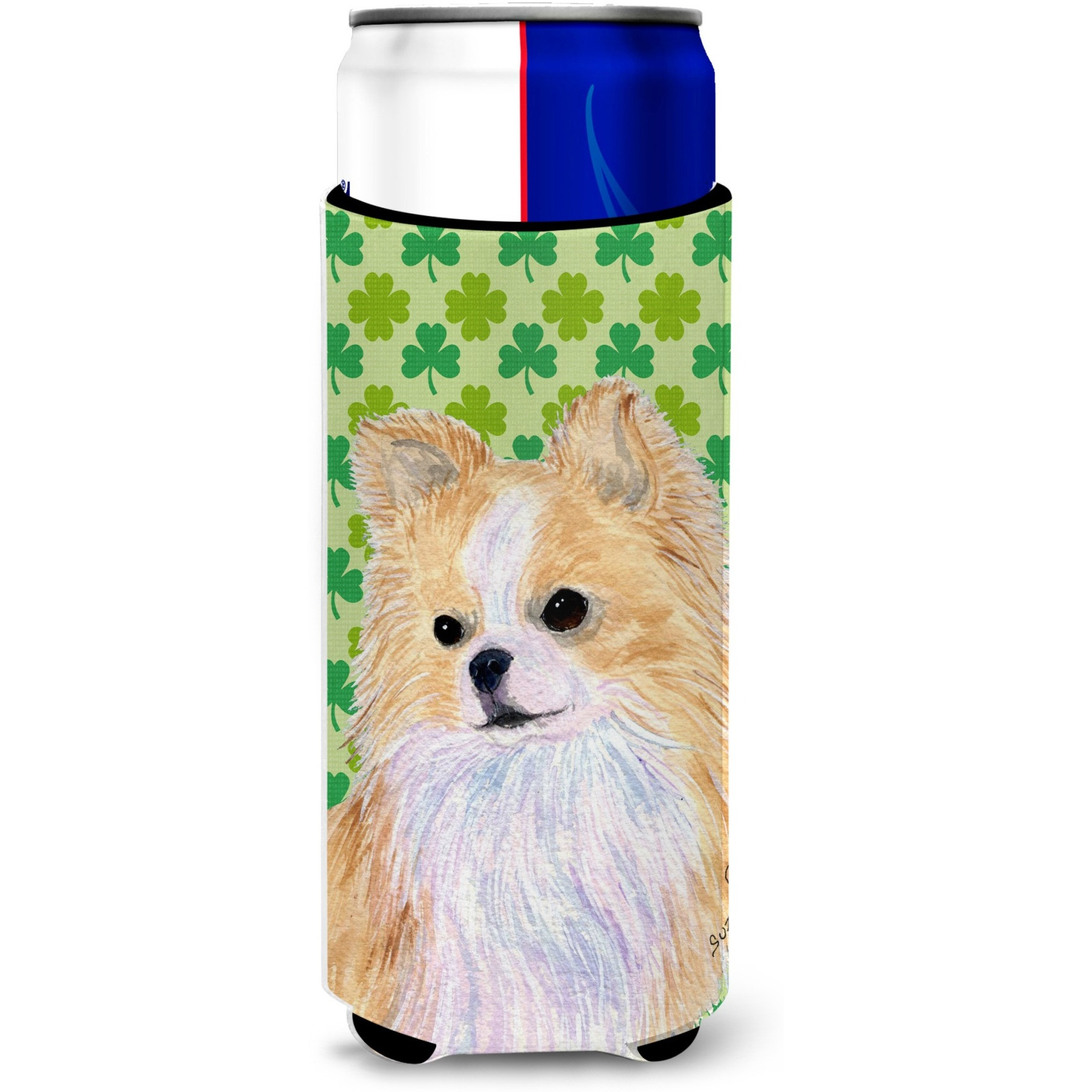Chihuahua St. Patrick's Day Shamrock Portrait Ultra Beverage Insulators for slim cans SS4404MUK