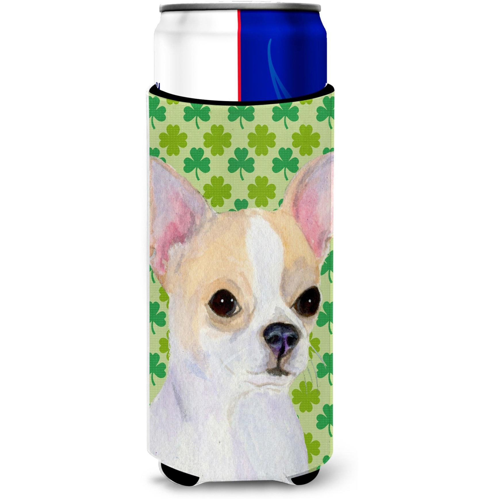 Chihuahua St. Patrick's Day Shamrock Portrait Ultra Beverage Insulators for slim cans SS4405MUK