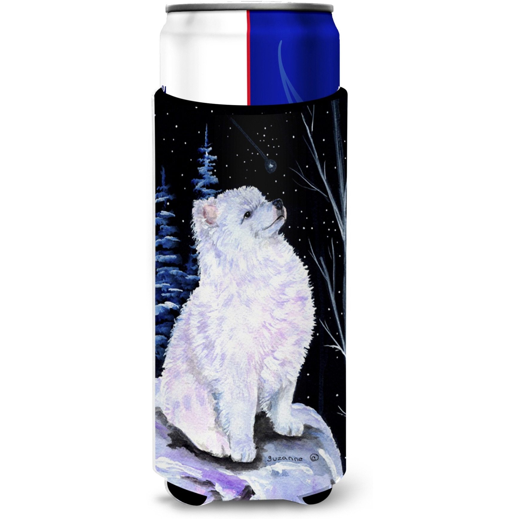 Starry Night American Eskimo Ultra Beverage Insulators for slim cans SS8389MUK