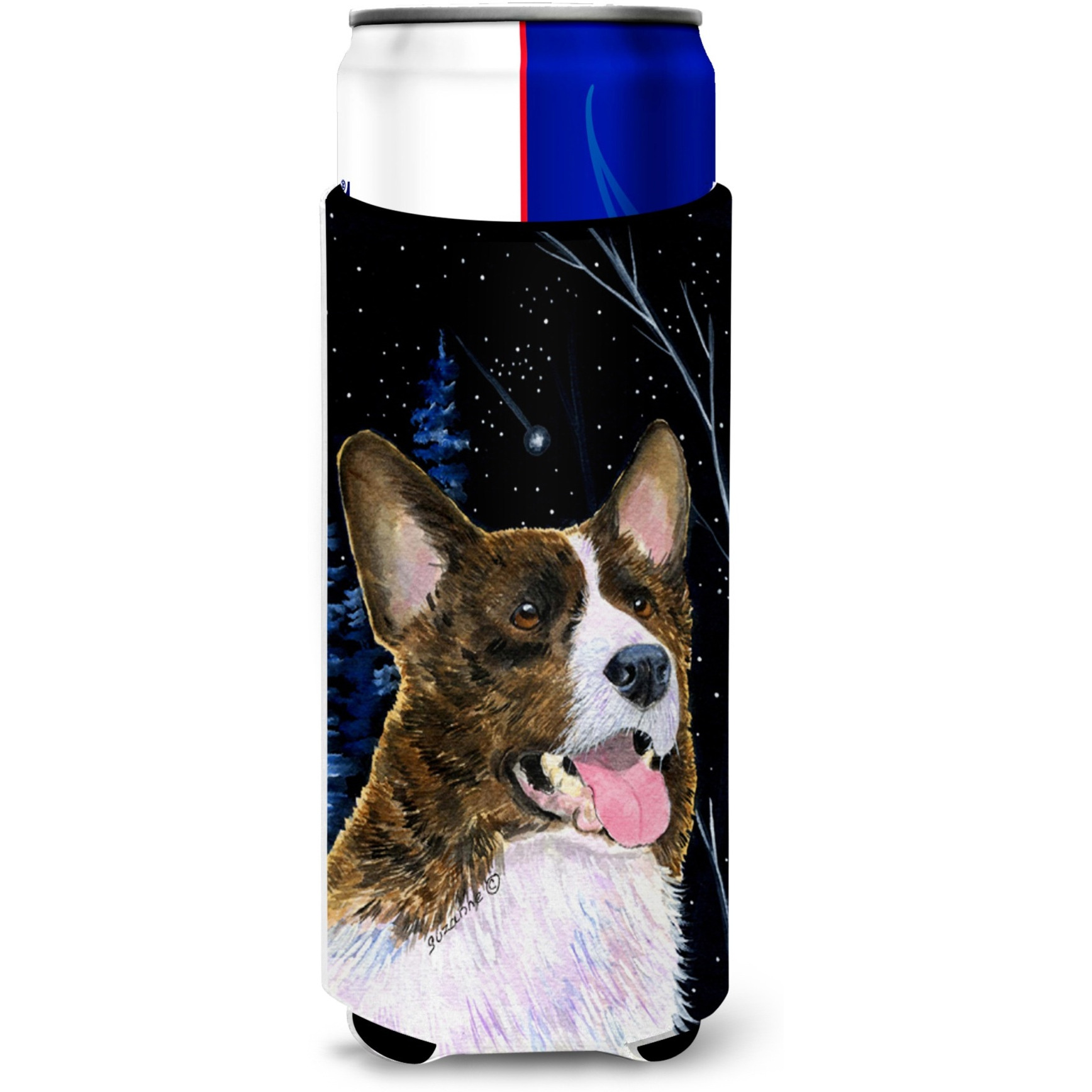 Starry Night Corgi Ultra Beverage Insulators for slim cans SS8387MUK