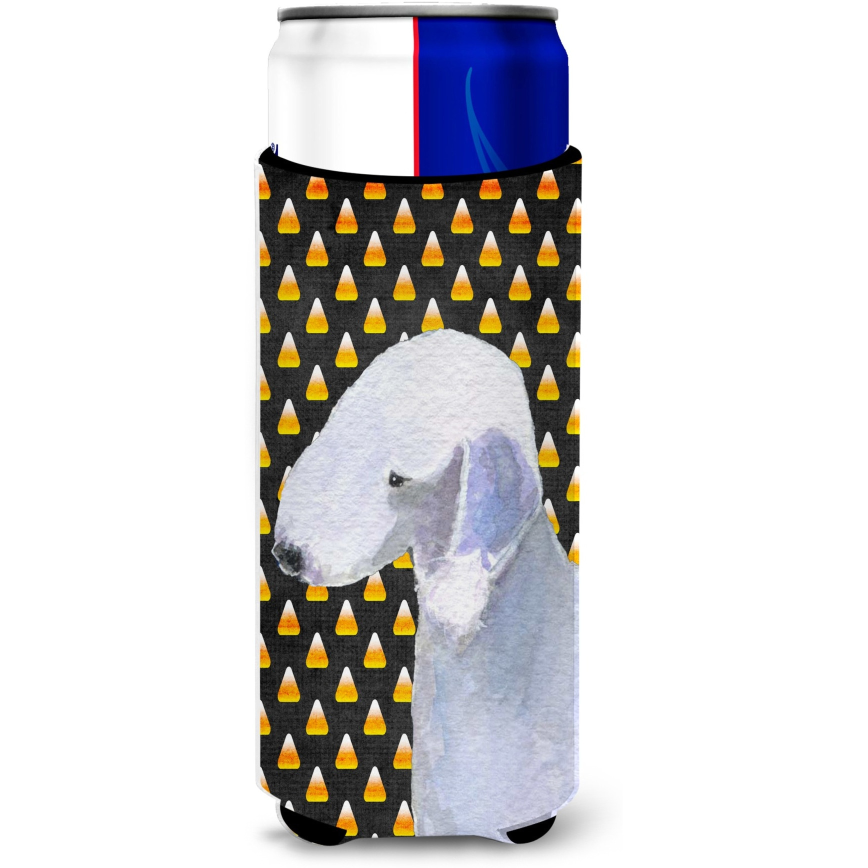 Bedlington Terrier Candy Corn Halloween Portrait Ultra Beverage Insulators for slim cans SS4276MUK