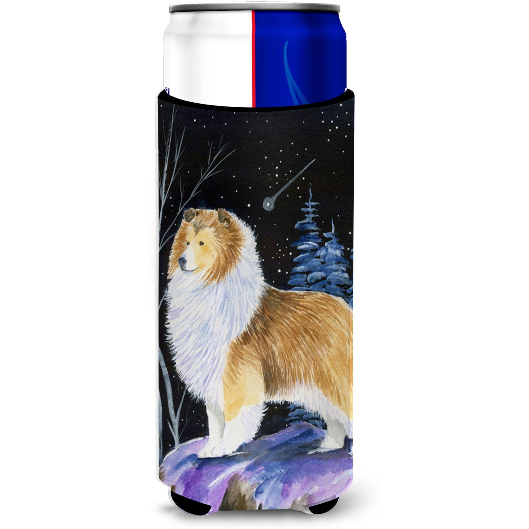 Starry Night Sheltie Ultra Beverage Insulators for slim cans SS8368MUK