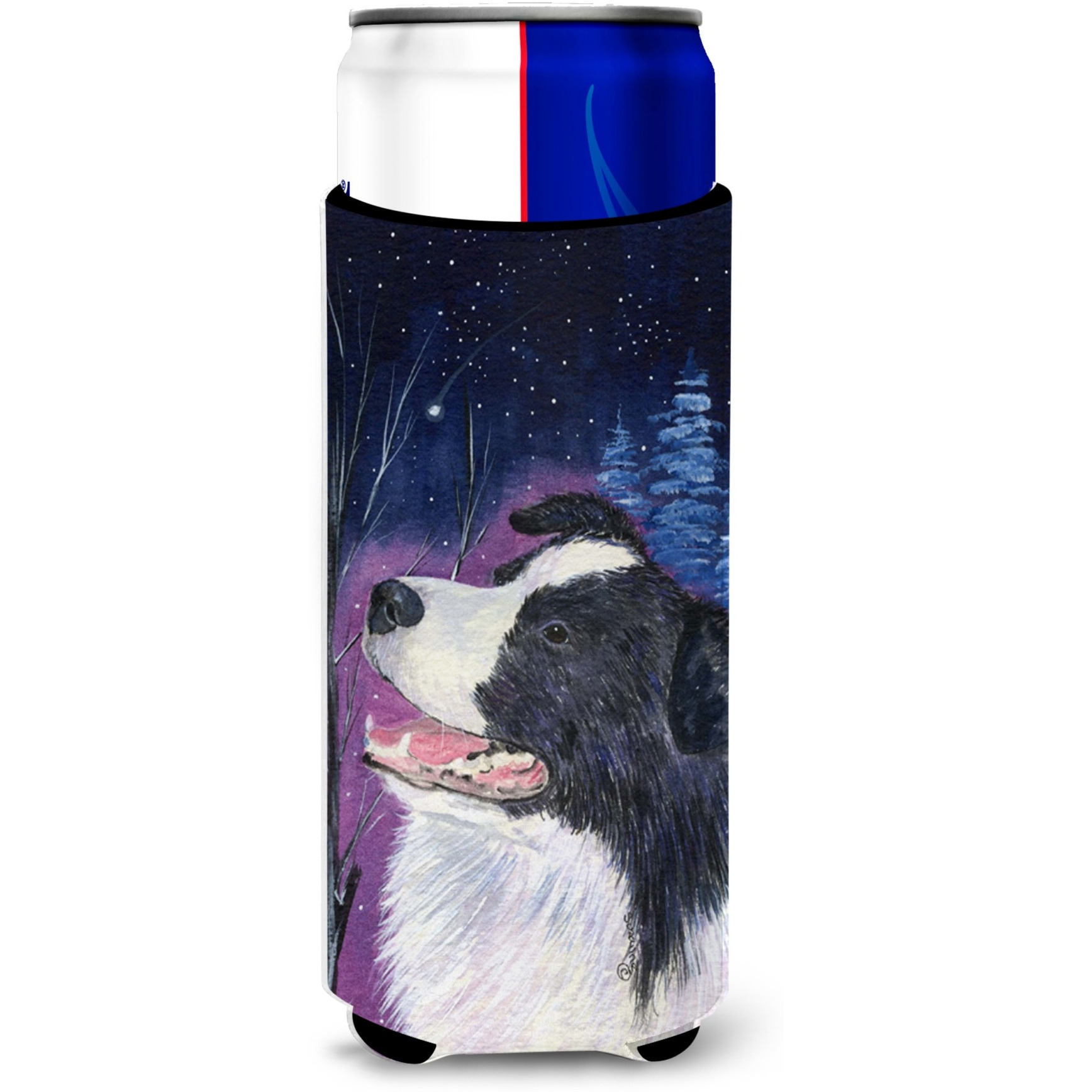 Starry Night Border Collie Ultra Beverage Insulators for slim cans SS8369MUK
