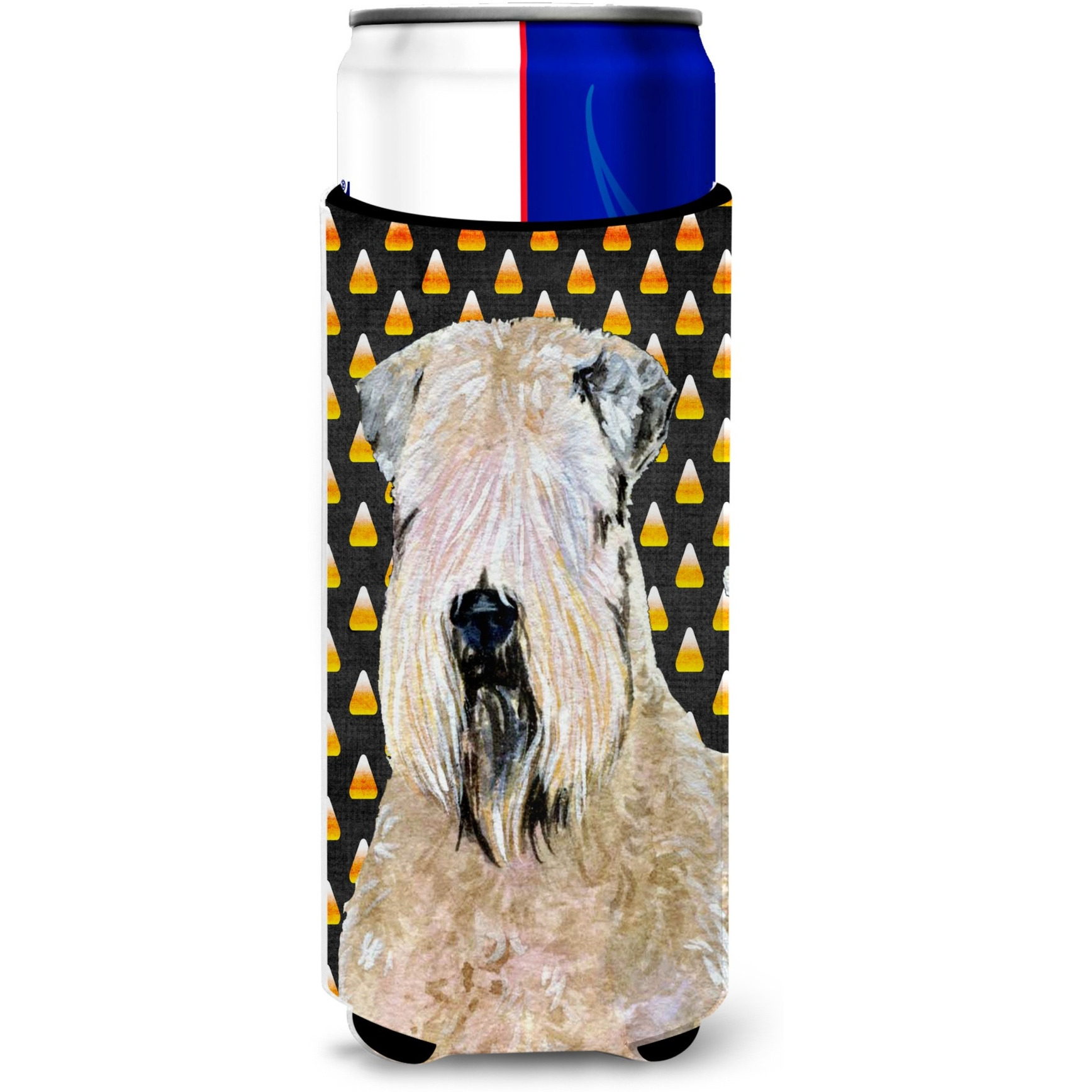 Wheaten Terrier Soft Coated Candy Corn Halloween Portrait Ultra Beverage Insulators for slim cans SS4281MUK