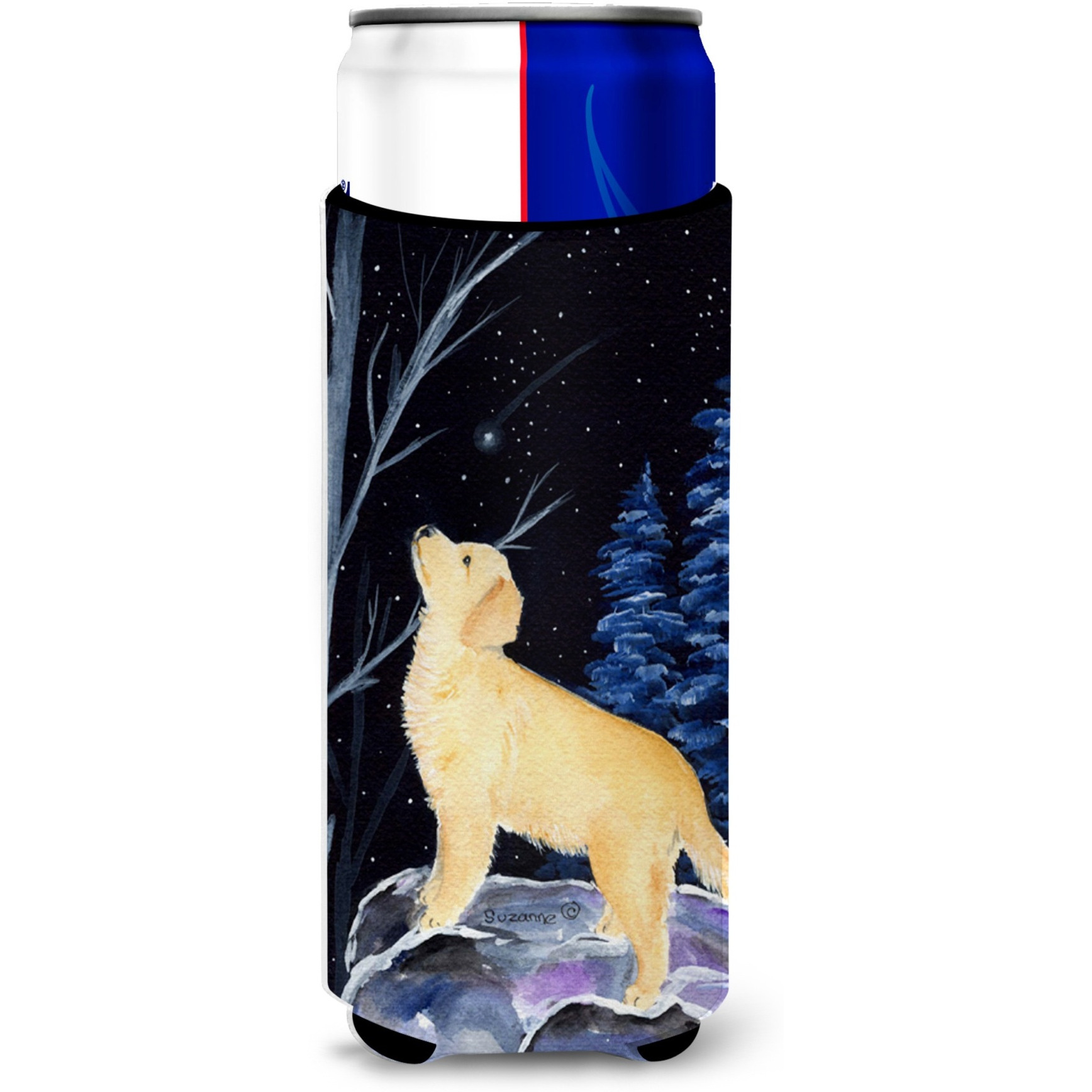 Starry Night Golden Retriever Ultra Beverage Insulators for slim cans SS8392MUK