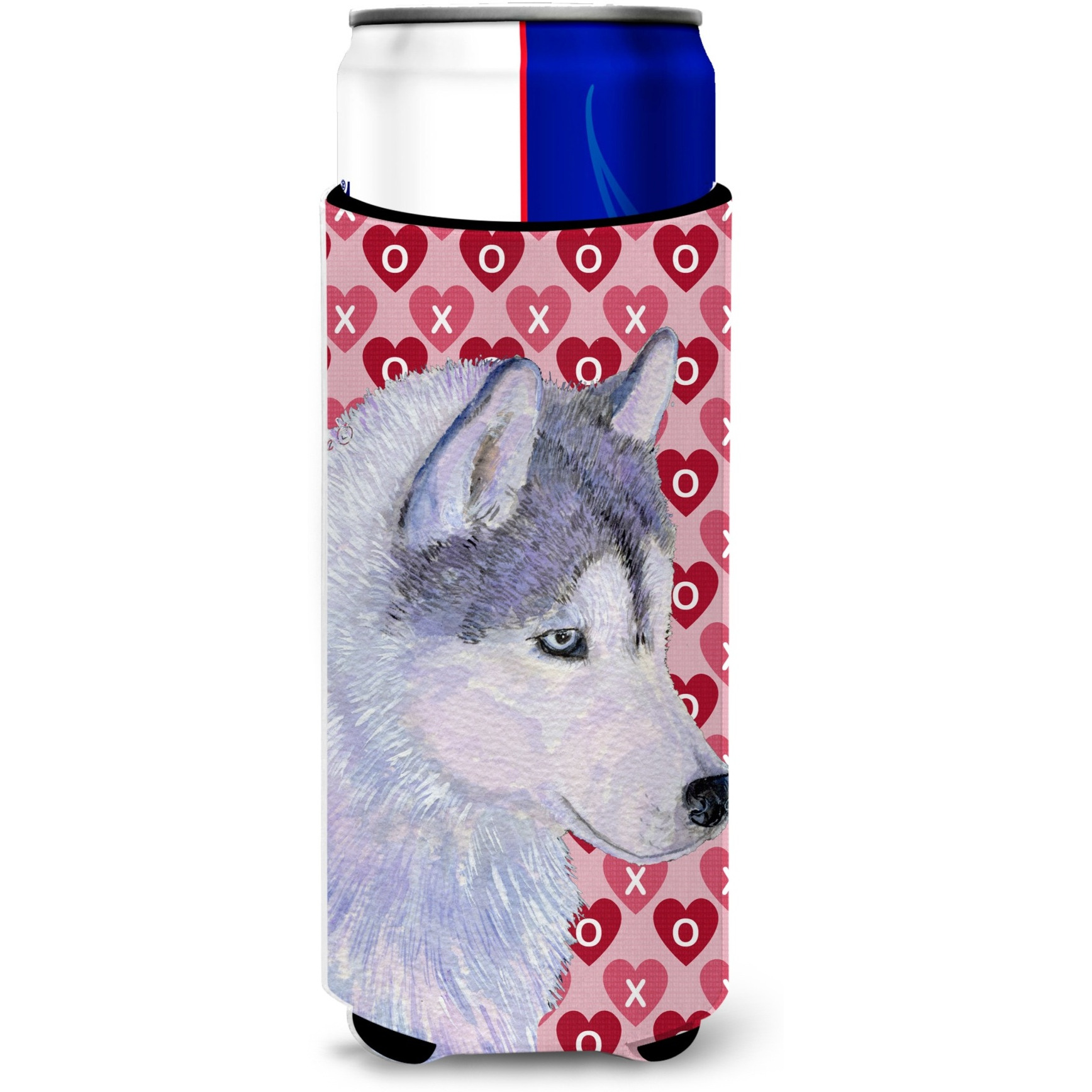 Siberian Husky Hearts Love Valentine's Day Ultra Beverage Insulators for slim cans SS4464MUK