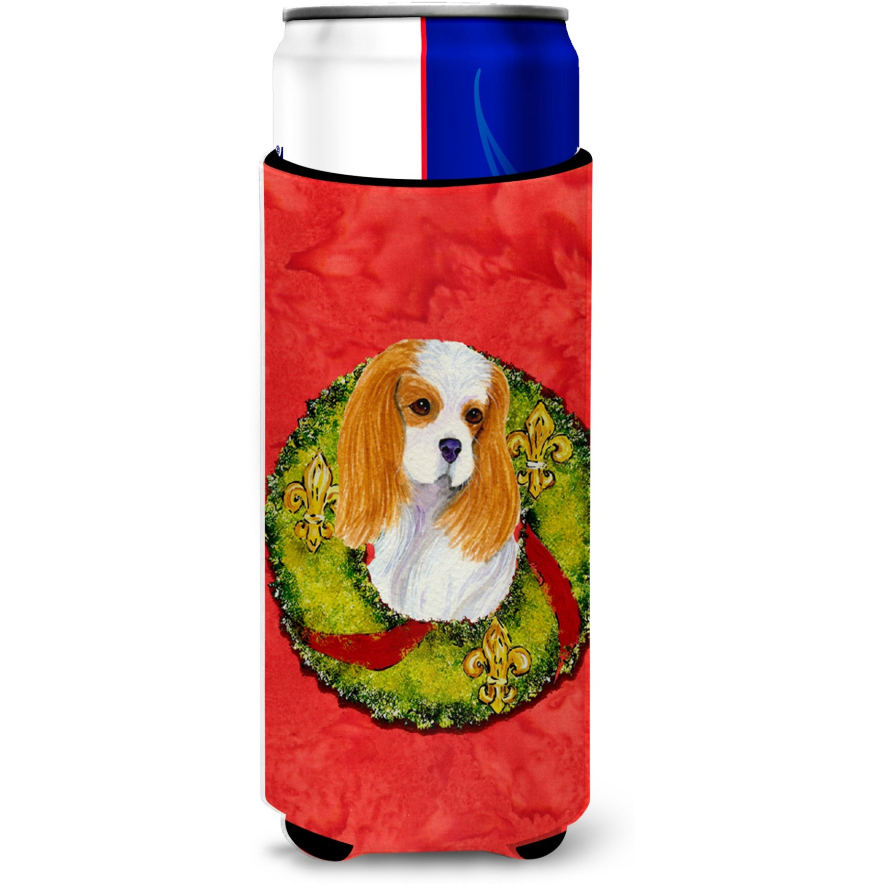 Cavalier Spaniel Cristmas Wreath Ultra Beverage Insulators for slim cans SS4214MUK