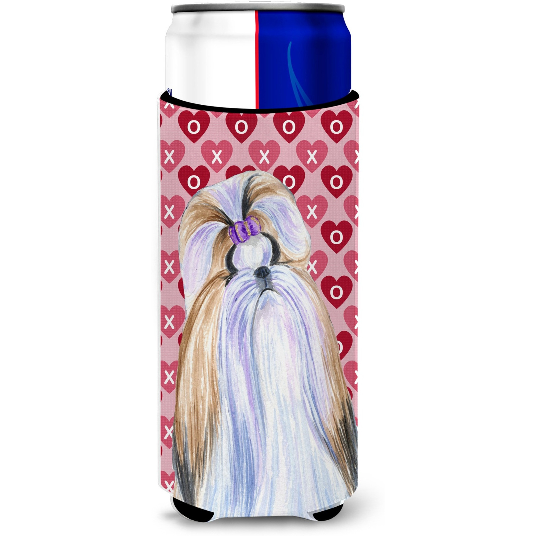 Shih Tzu Hearts Love and Valentine's Day Portrait Ultra Beverage Insulators for slim cans SS4465MUK