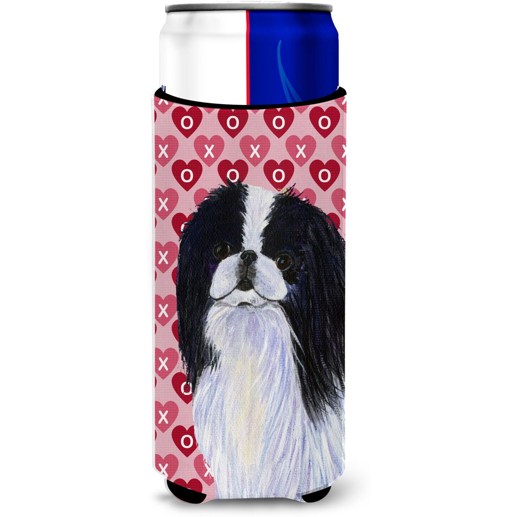 Japanese Chin Hearts Love and Valentine's Day Portrait Ultra Beverage Insulators for slim cans SS4467MUK