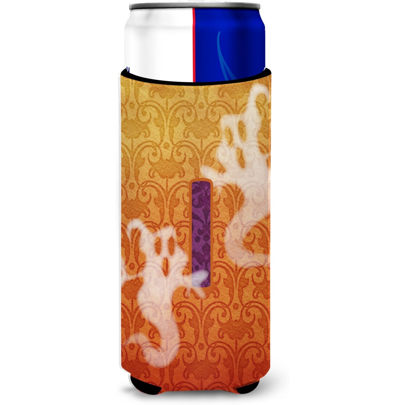 Halloween Ghosts Monogram Initial  Letter I Ultra Beverage Insulators for slim cans CJ1040-IMUK