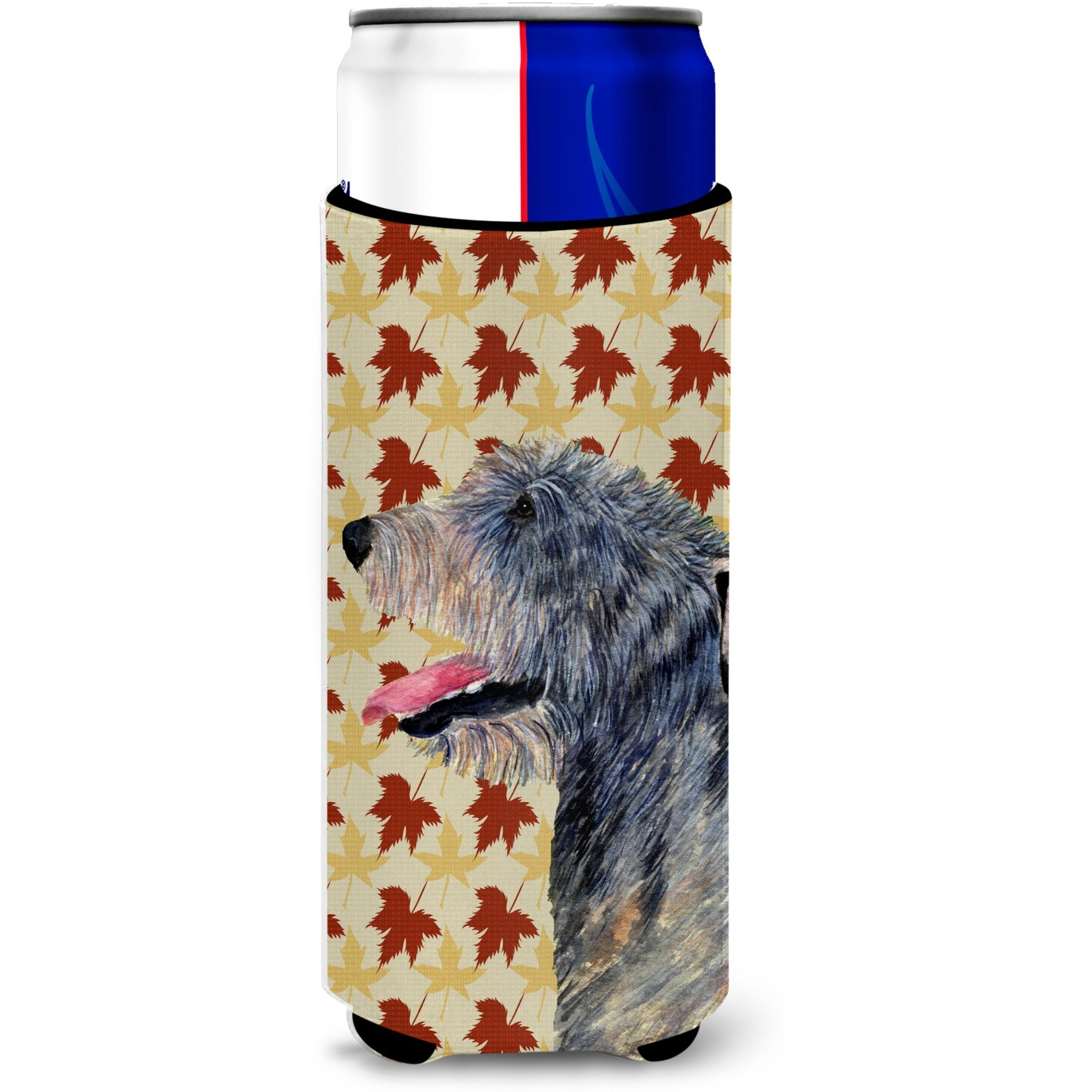 Irish Wolfhound Fall Leaves Portrait Ultra Beverage Insulators for slim cans SS4350MUK