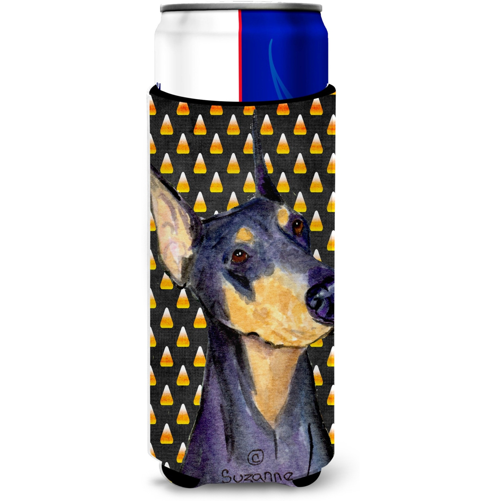 Doberman Candy Corn Halloween Portrait Ultra Beverage Insulators for slim cans SS4288MUK