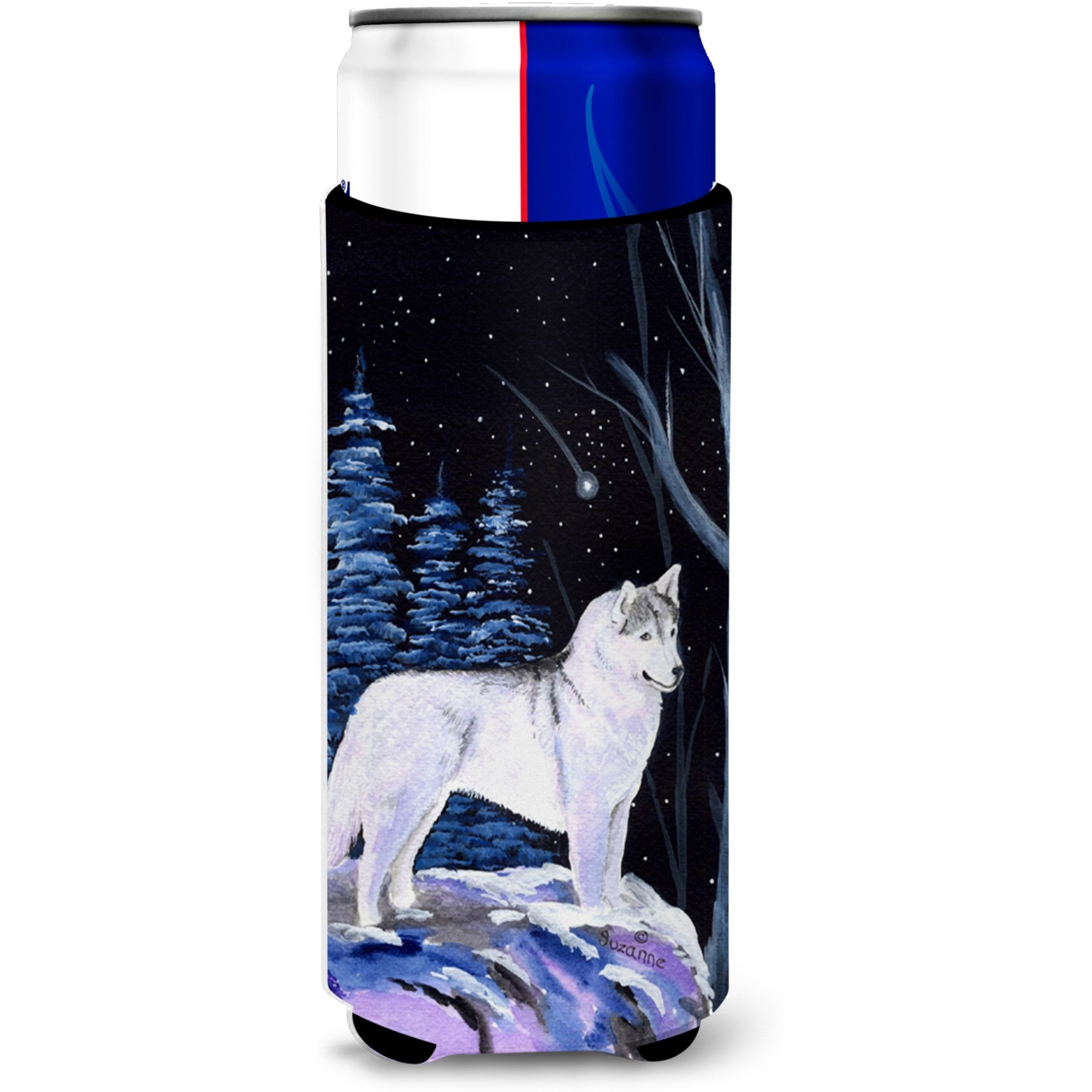 Starry Night Siberian Husky Ultra Beverage Insulators for slim cans SS8400MUK