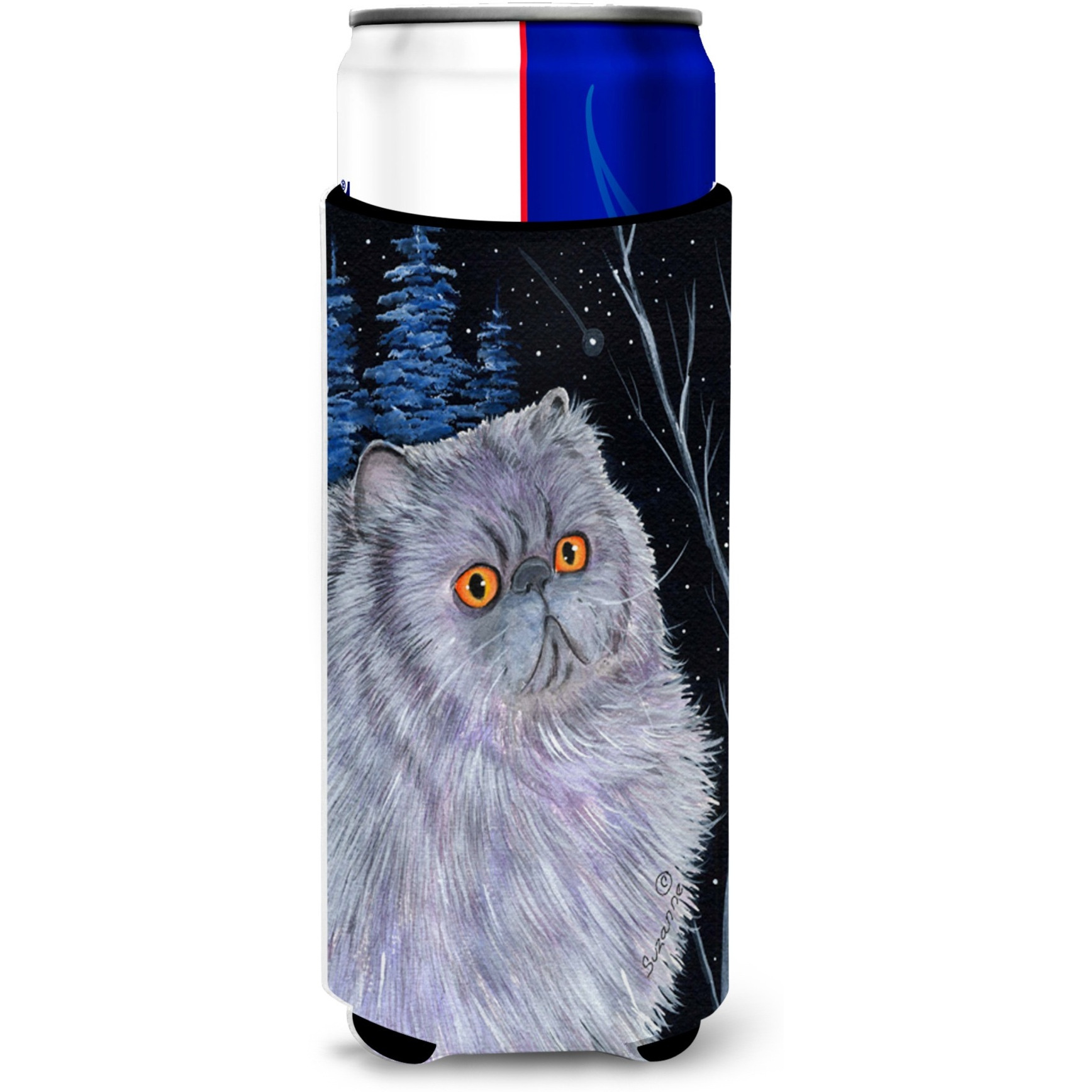 Starry Night Cat - Persian Ultra Beverage Insulators for slim cans SS8402MUK