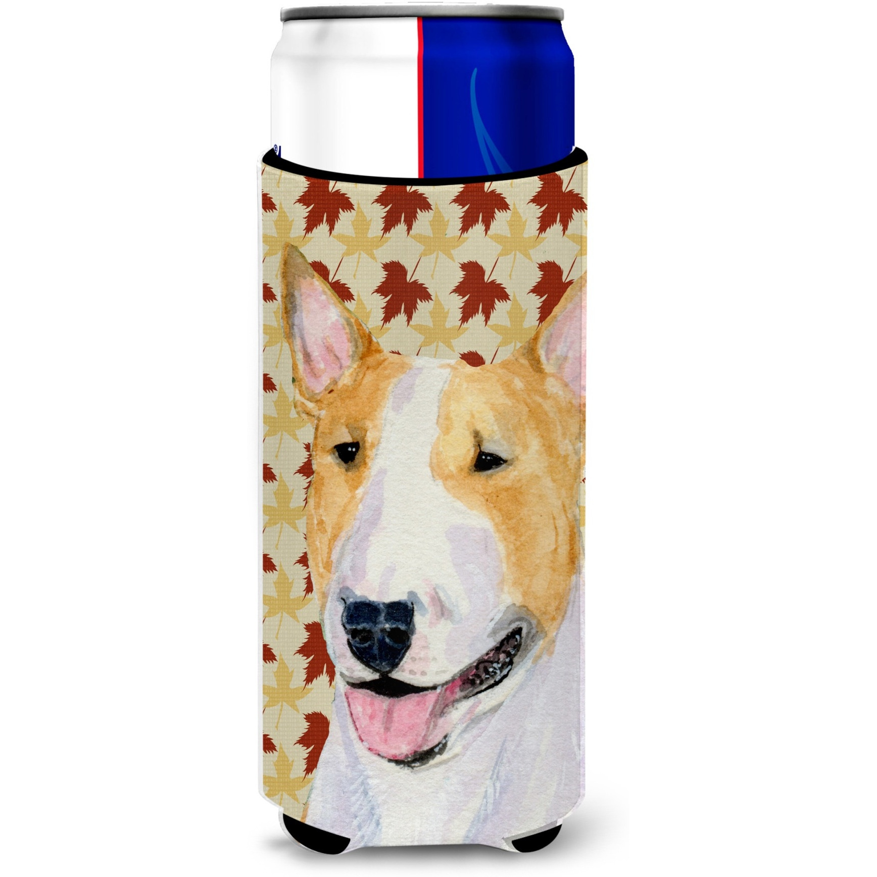 Bull Terrier Fall Leaves Portrait Ultra Beverage Insulators for slim cans SS4360MUK