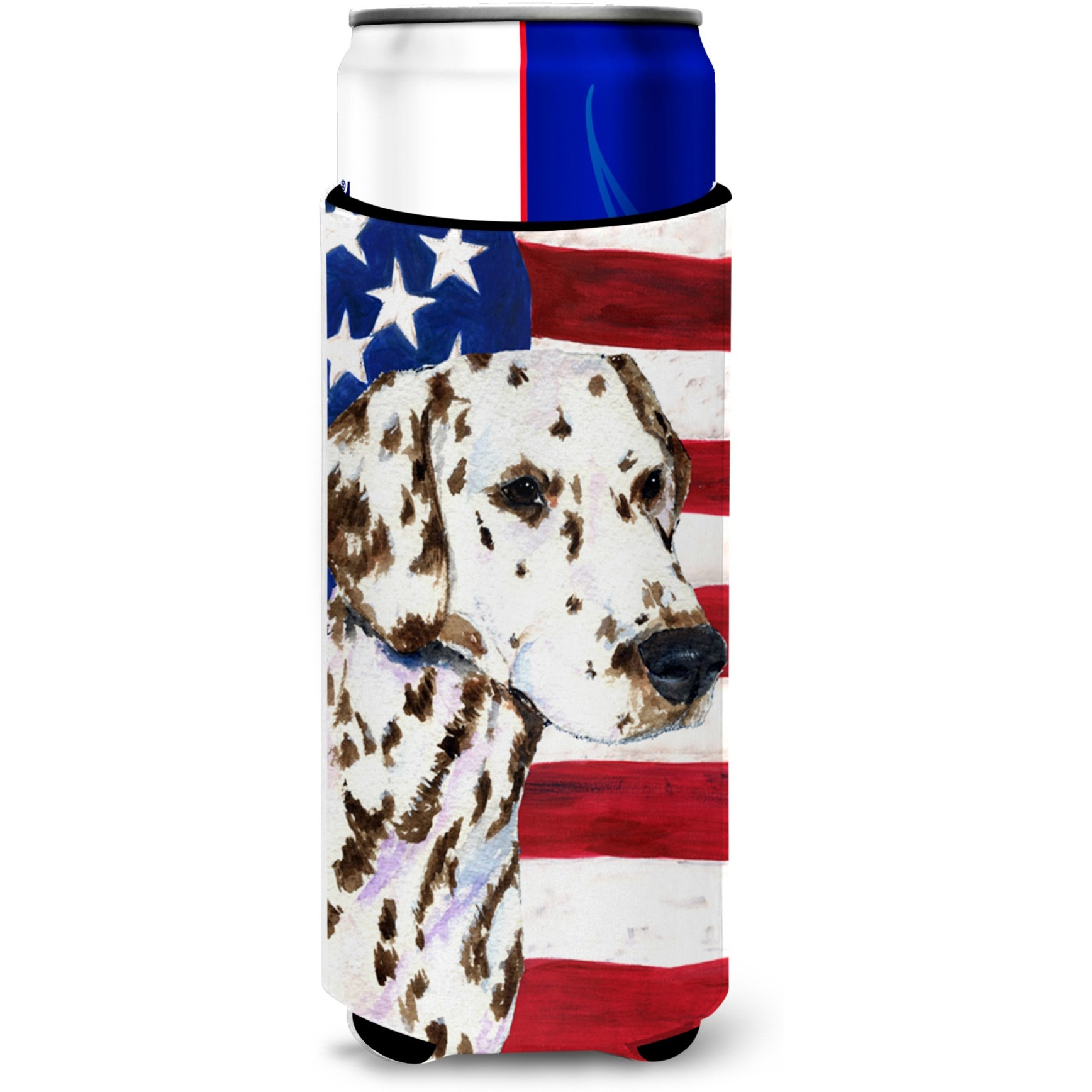 USA American Flag with Dalmatian Ultra Beverage Insulators for slim cans SS4225MUK