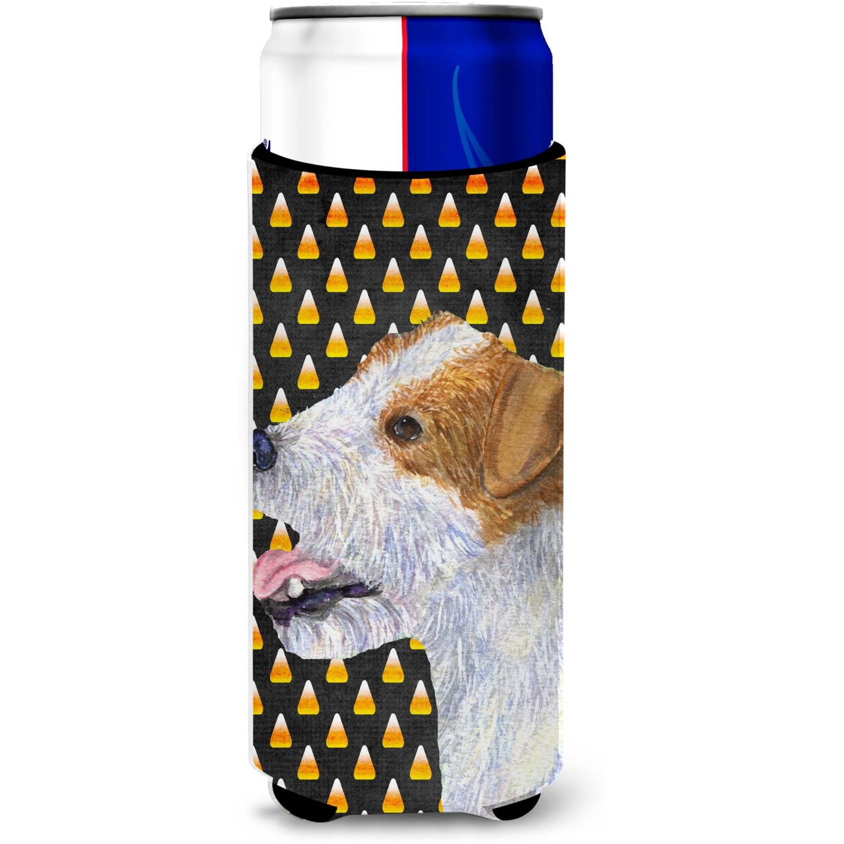 Jack Russell Terrier Candy Corn Halloween Portrait Ultra Beverage Insulators for slim cans SS4297MUK