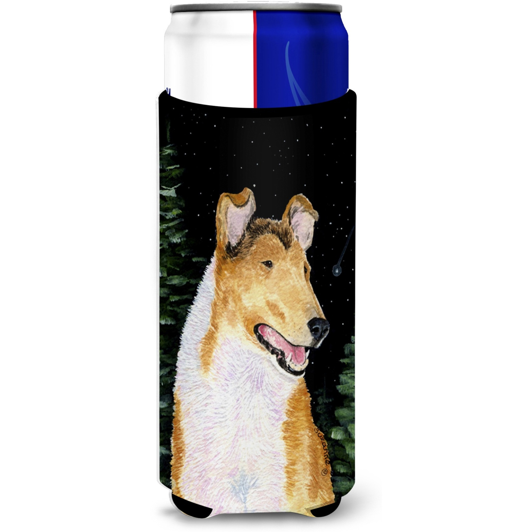 Starry Night Collie Smooth Ultra Beverage Insulators for slim cans SS8484MUK