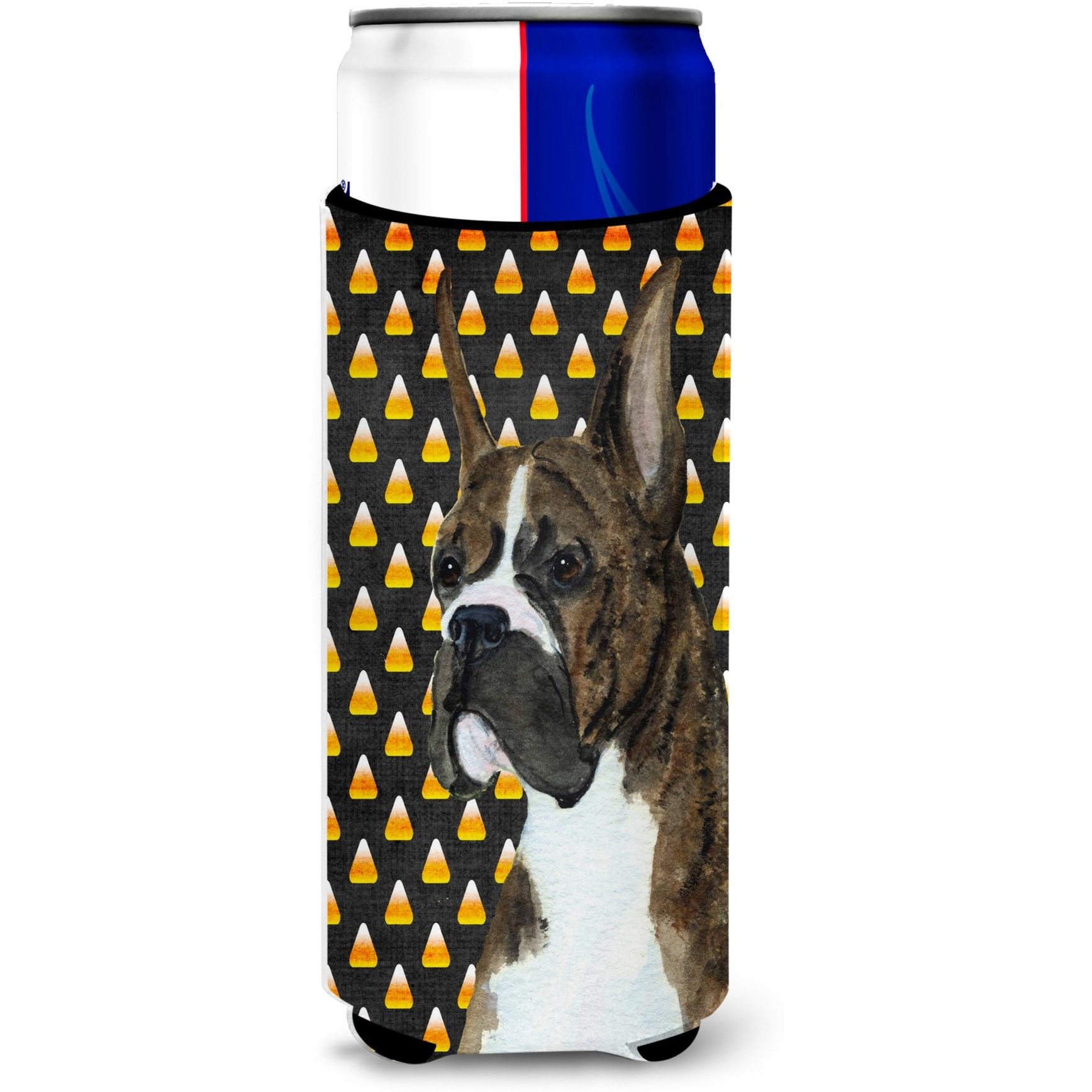 Boxer Candy Corn Halloween Portrait Ultra Beverage Insulators for slim cans SS4301MUK