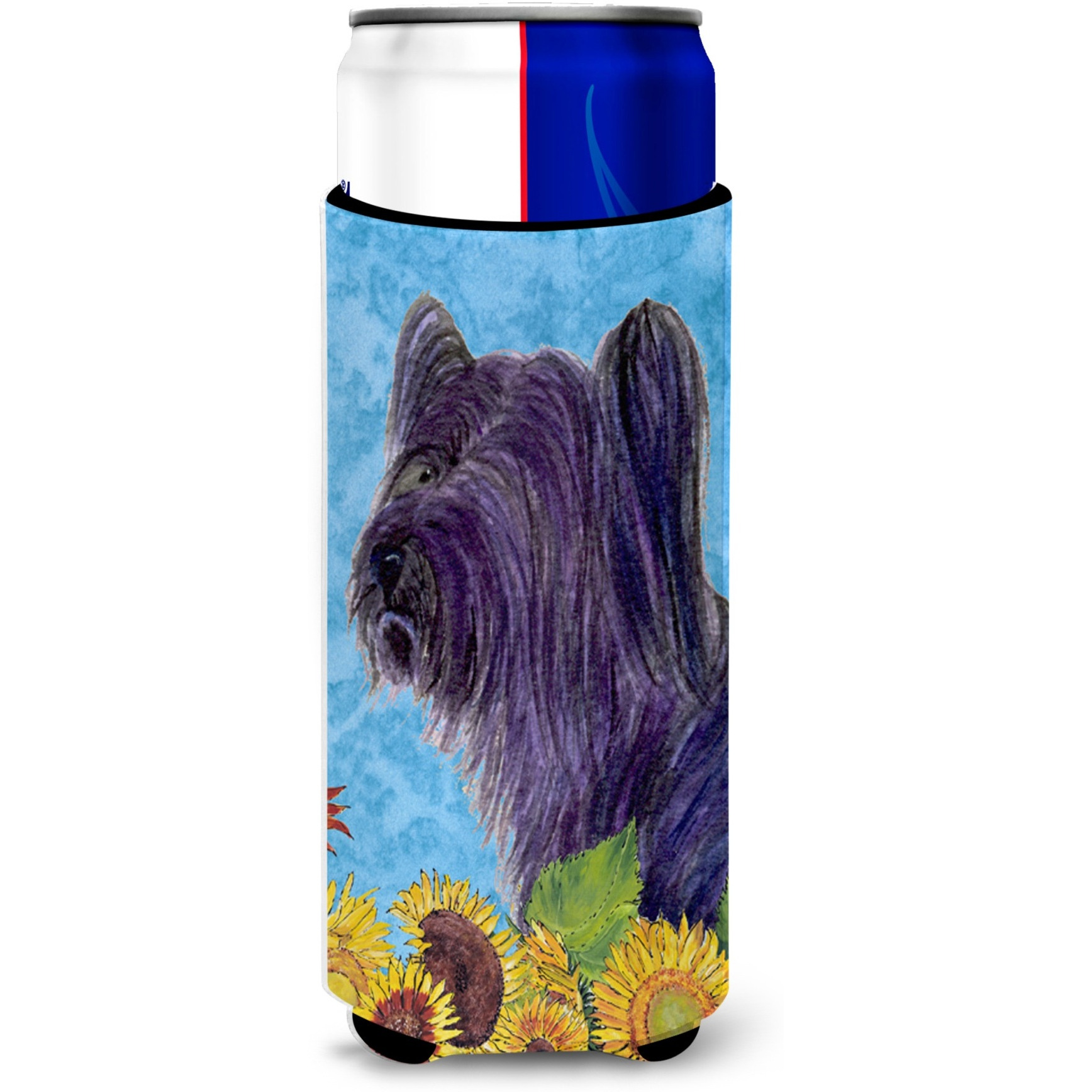 Skye Terrier in Summer Flowers Ultra Beverage Insulators for slim cans SS4232MUK