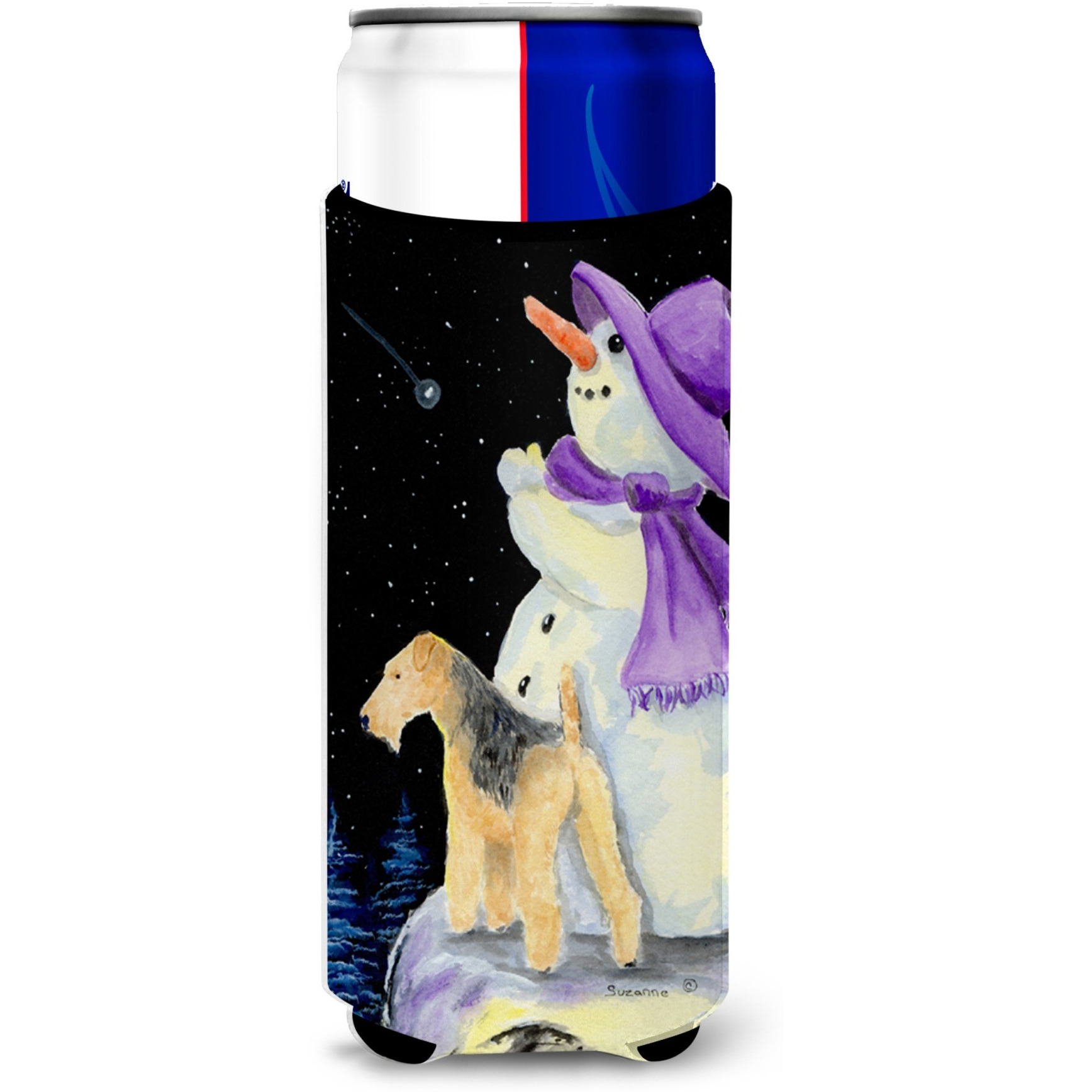 Snowman with Lakeland Terrier Ultra Beverage Insulators for slim cans SS8956MUK