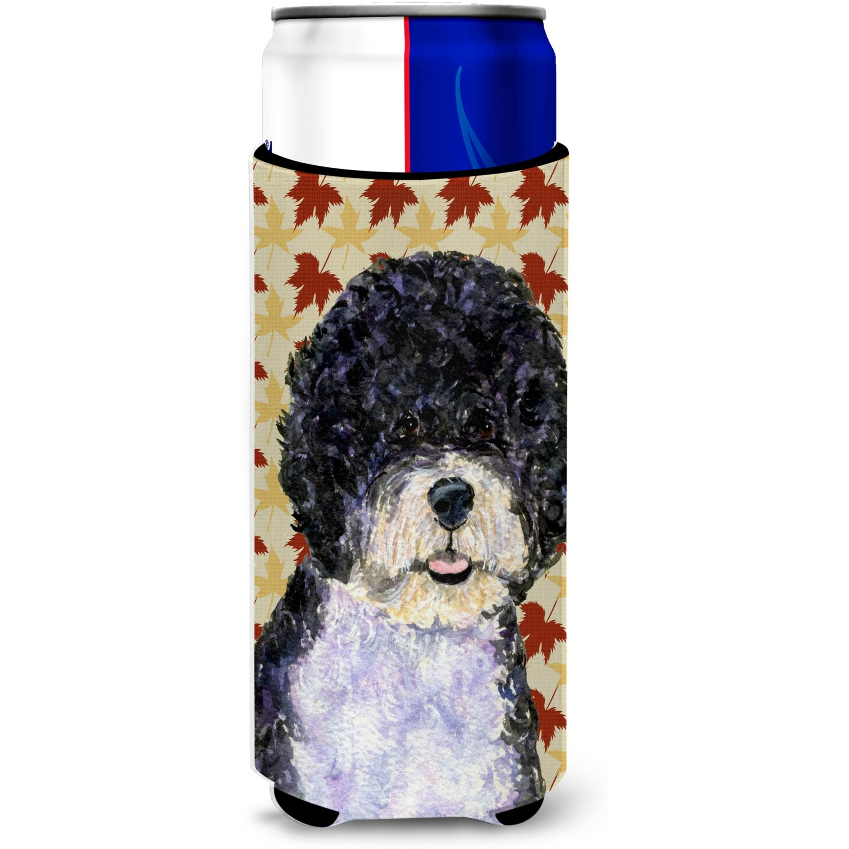 Portuguese Water Dog Fall Leaves Portrait Ultra Beverage Insulators for slim cans SS4366MUK