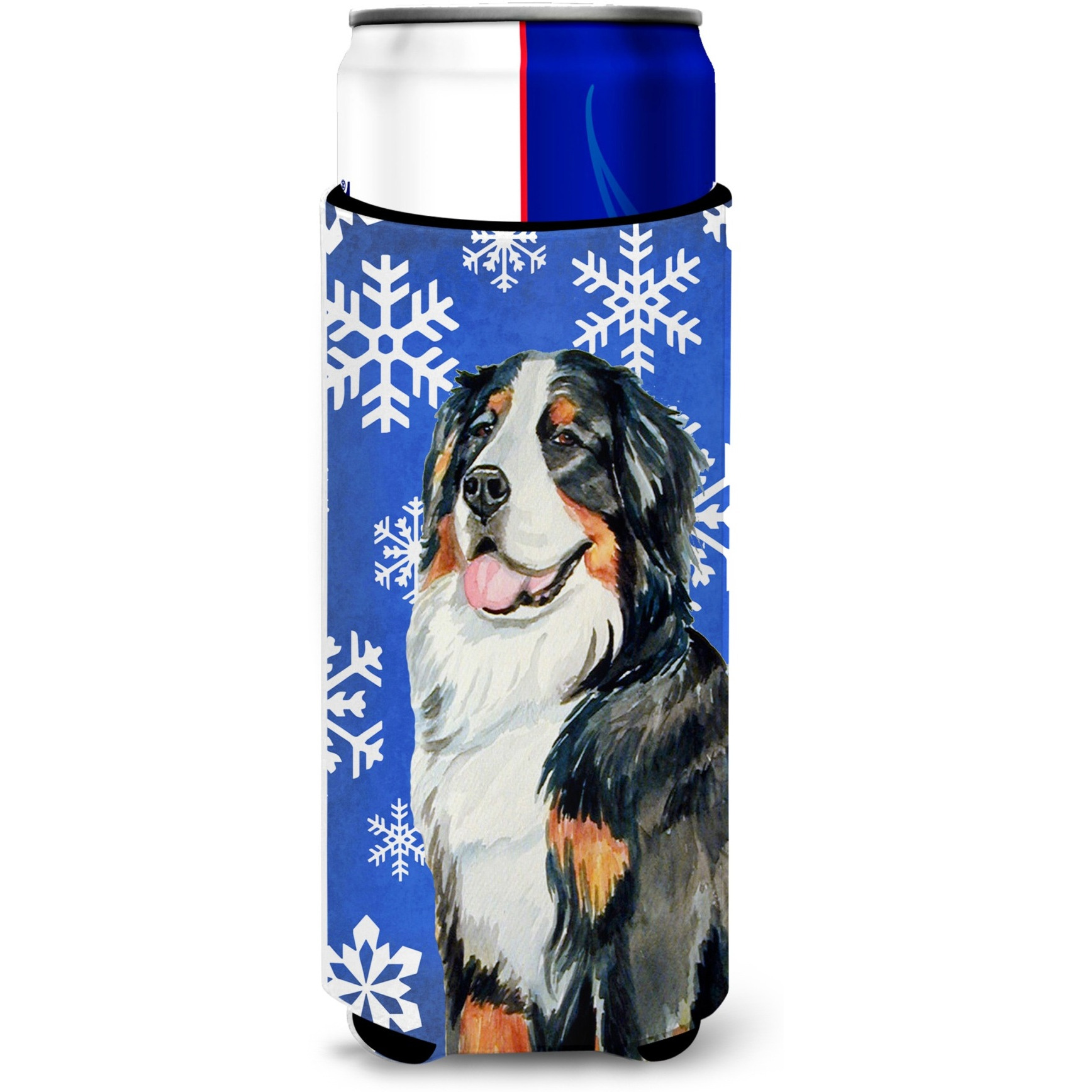 Bernese Mountain Dog Winter Snowflakes Holiday Ultra Beverage Insulators for slim cans LH9289MUK