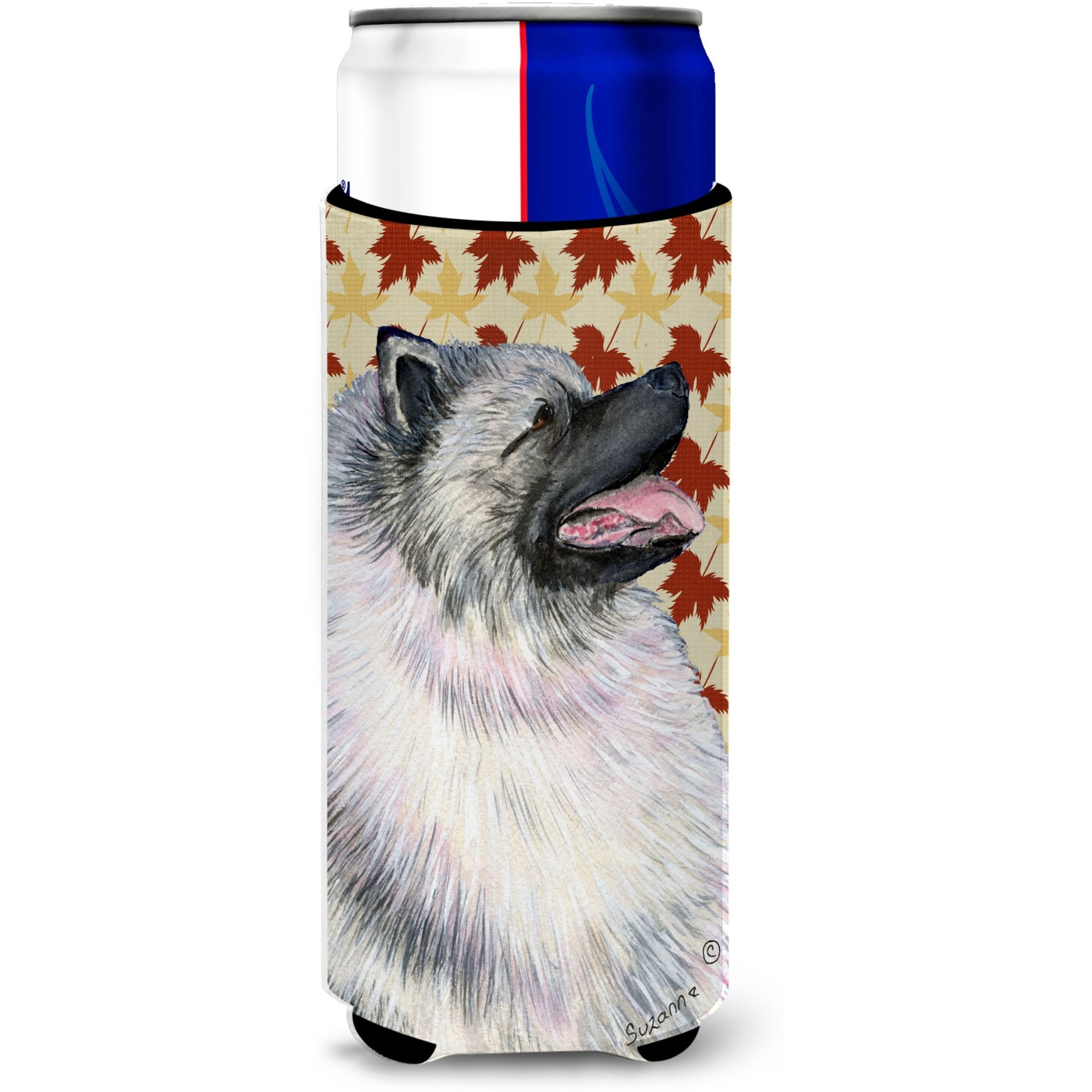 Keeshond Fall Leaves Portrait Ultra Beverage Insulators for slim cans SS4368MUK